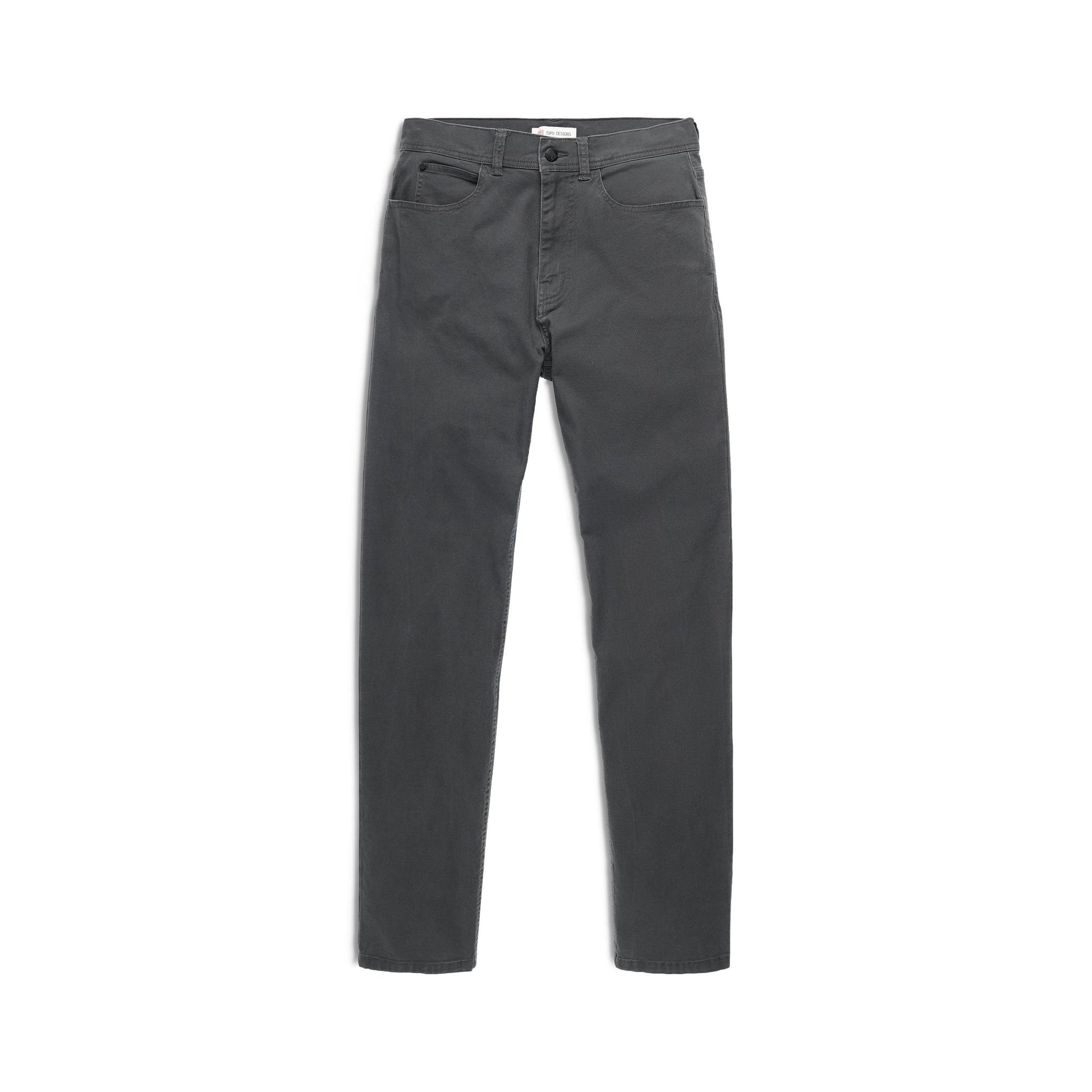 Front View of Topo Designs Dirt 5-Pocket Pants - Men's in "Asphalt"