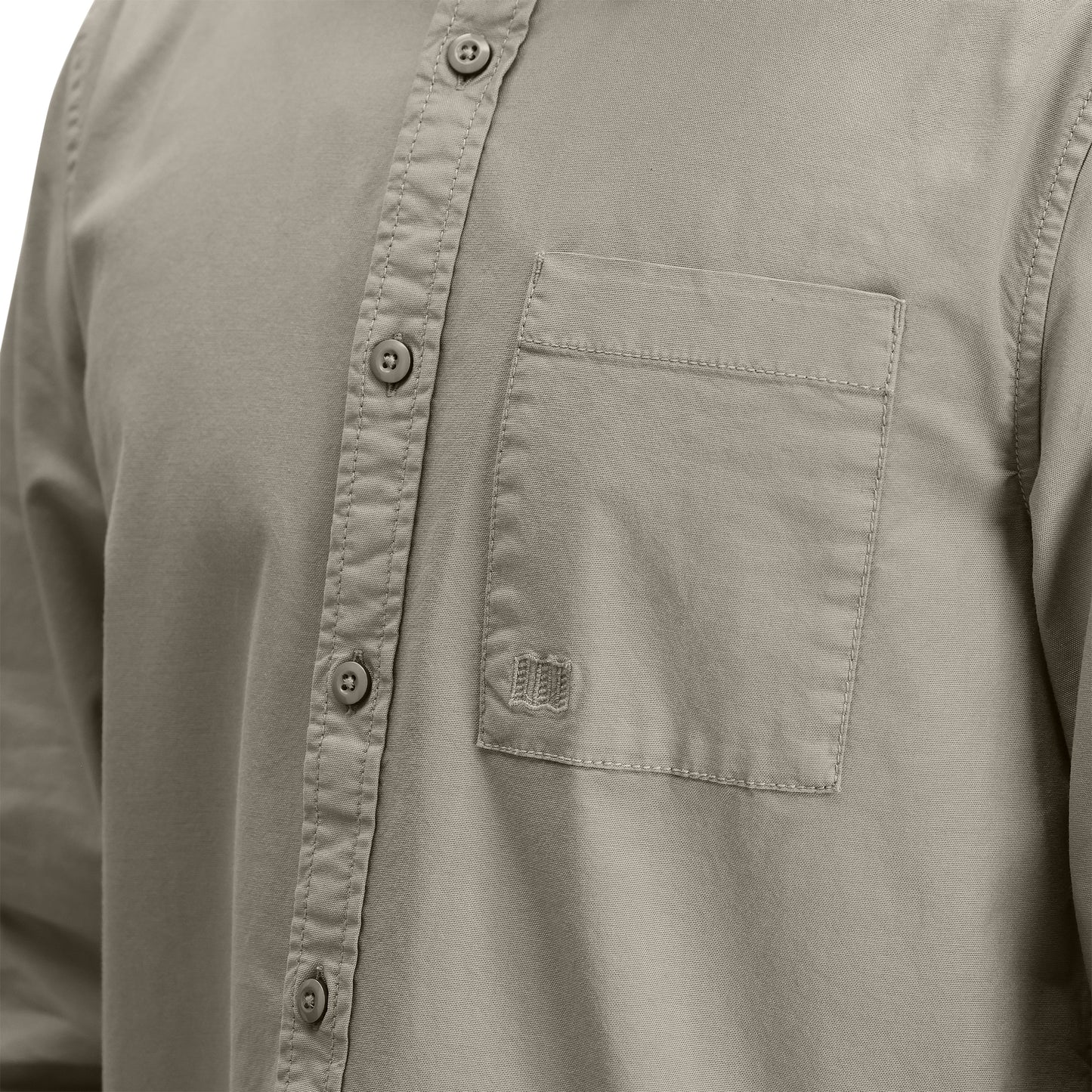 General Detail shot of Topo Designs Dirt Desert Shirt - Men's in "Dried Sage"