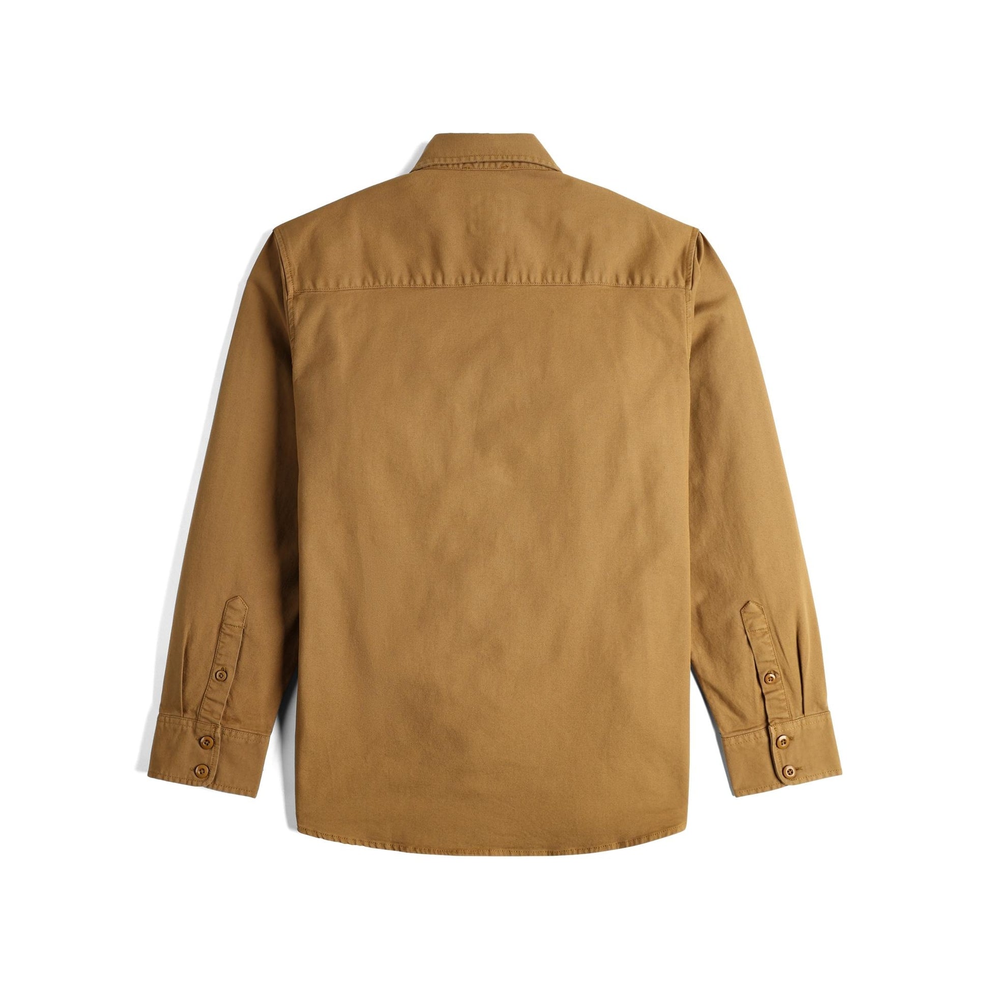 Back View of Topo Designs Dirt Overshirt - Men's  in "Dark Khaki"