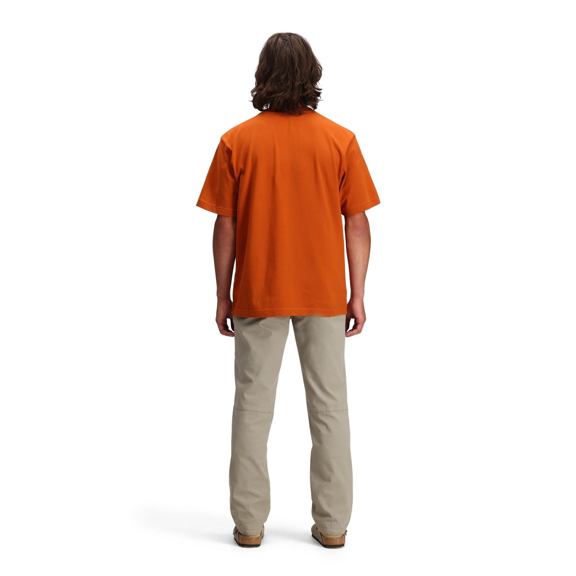 General back model shot of Topo Designs Dirt Pants Classic - Men's in "Dried Sage"