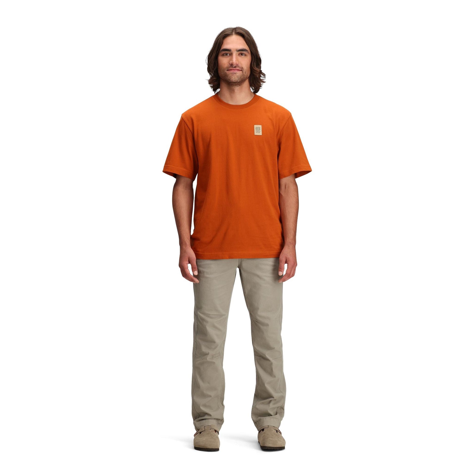 General front model shot of Topo Designs Dirt Pants Classic - Men's in "Dried Sage"