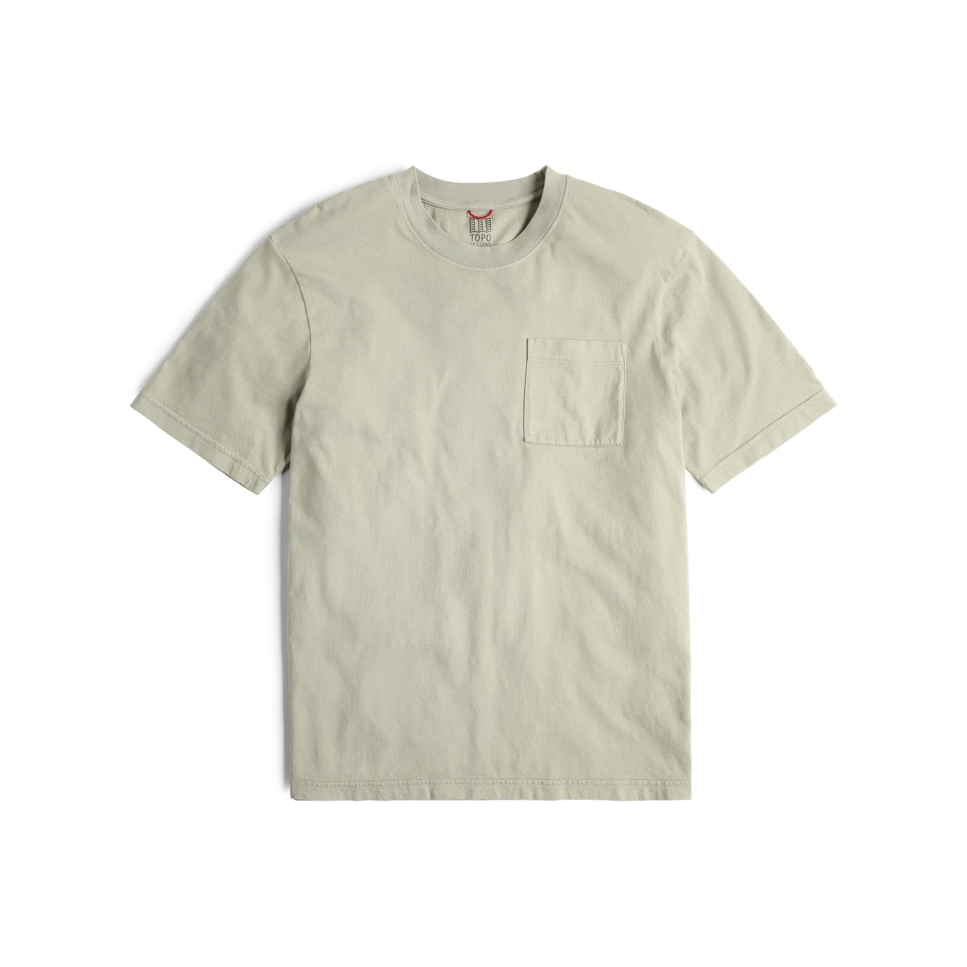 Front View of Topo Designs Dirt Pocket Tee - Men's in "Dried Sage"