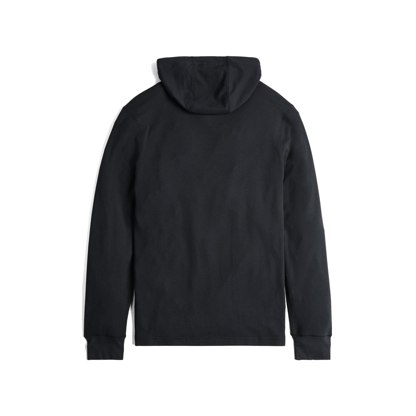 Back View of Topo Designs Global Waffle Hoodie - Men's in "Black"