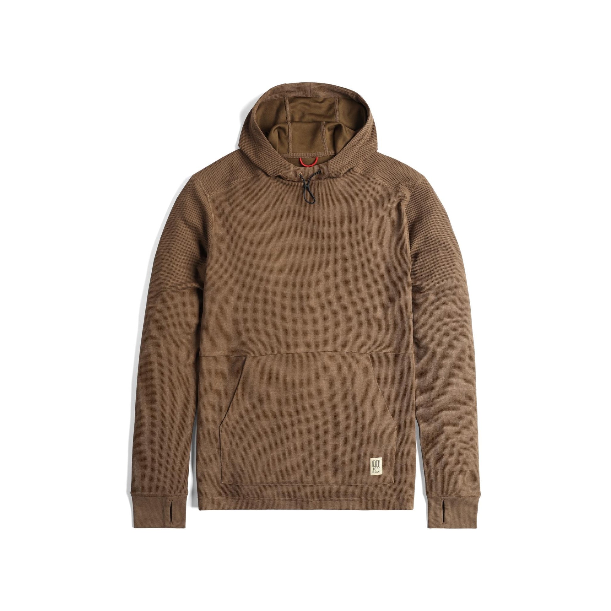 Front View of Topo Designs Global Waffle Hoodie - Men's in "Desert Palm"