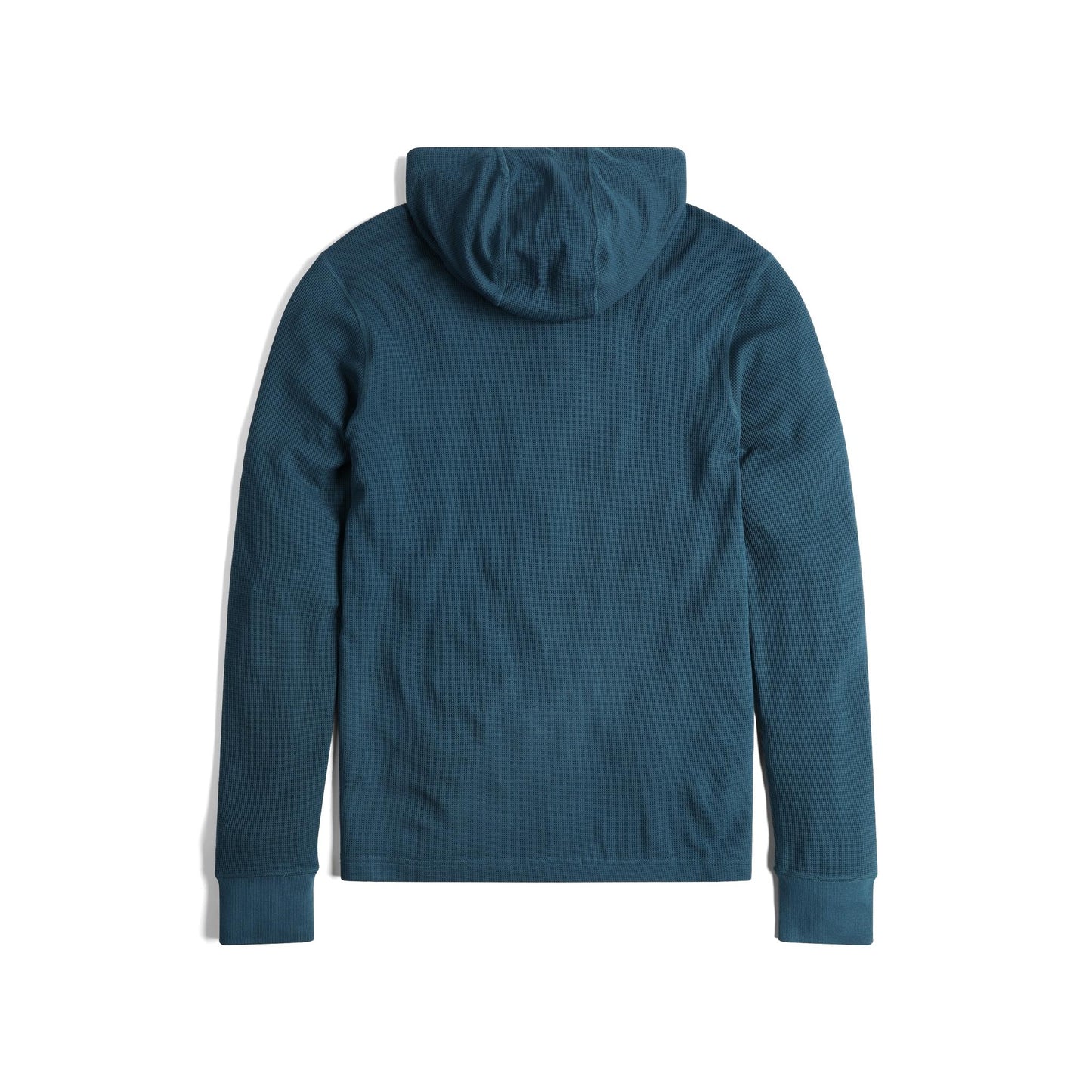 Back View of Topo Designs Global Waffle Hoodie - Men's in "Pond Blue"