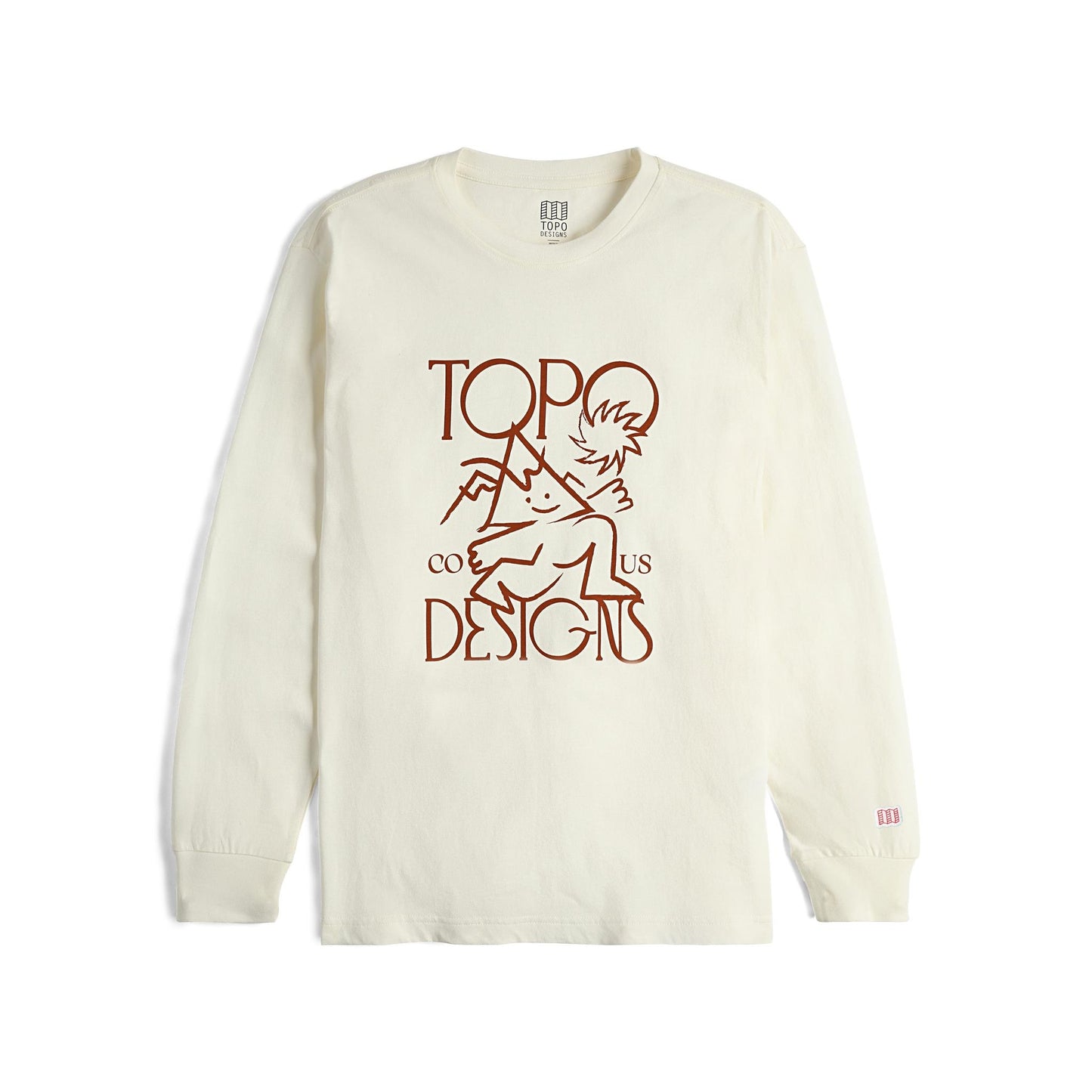 Front View of Topo Designs Roamer Tee Long Sleeve - Men's in "Natural"