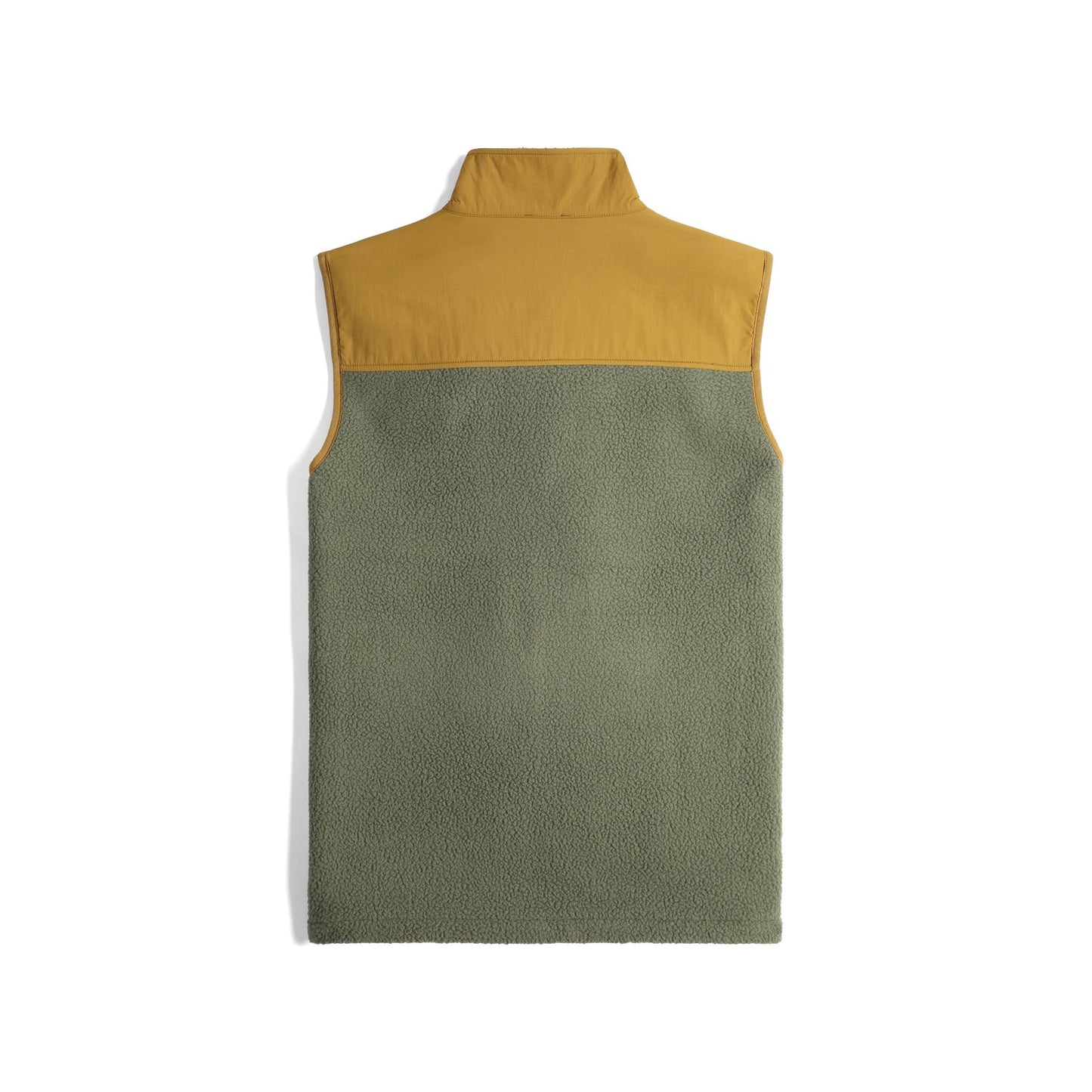 Back View of Topo Designs Subalpine Fleece Vest - Men's in "Beetle / Dark Khaki"