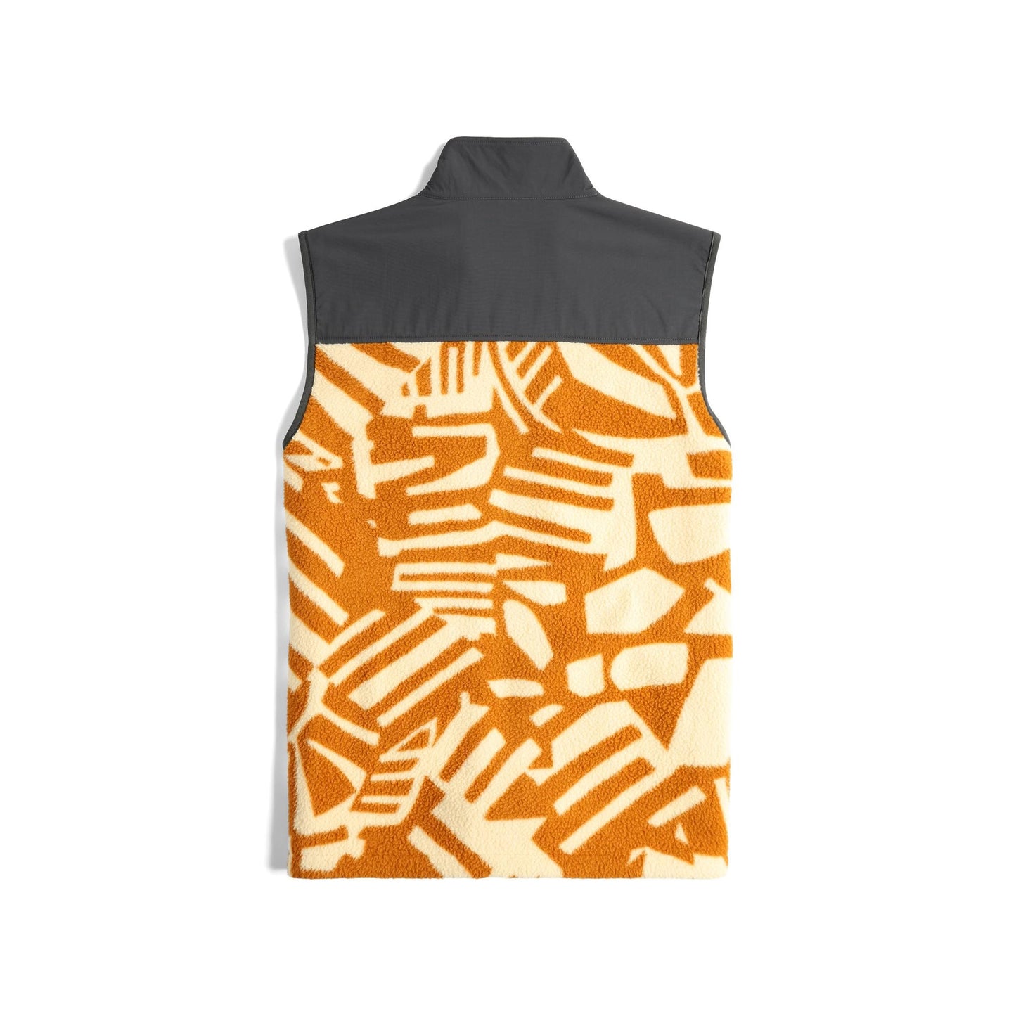 Back View of Topo Designs Subalpine Fleece Vest - Men's in "Zion Spice / Asphalt"