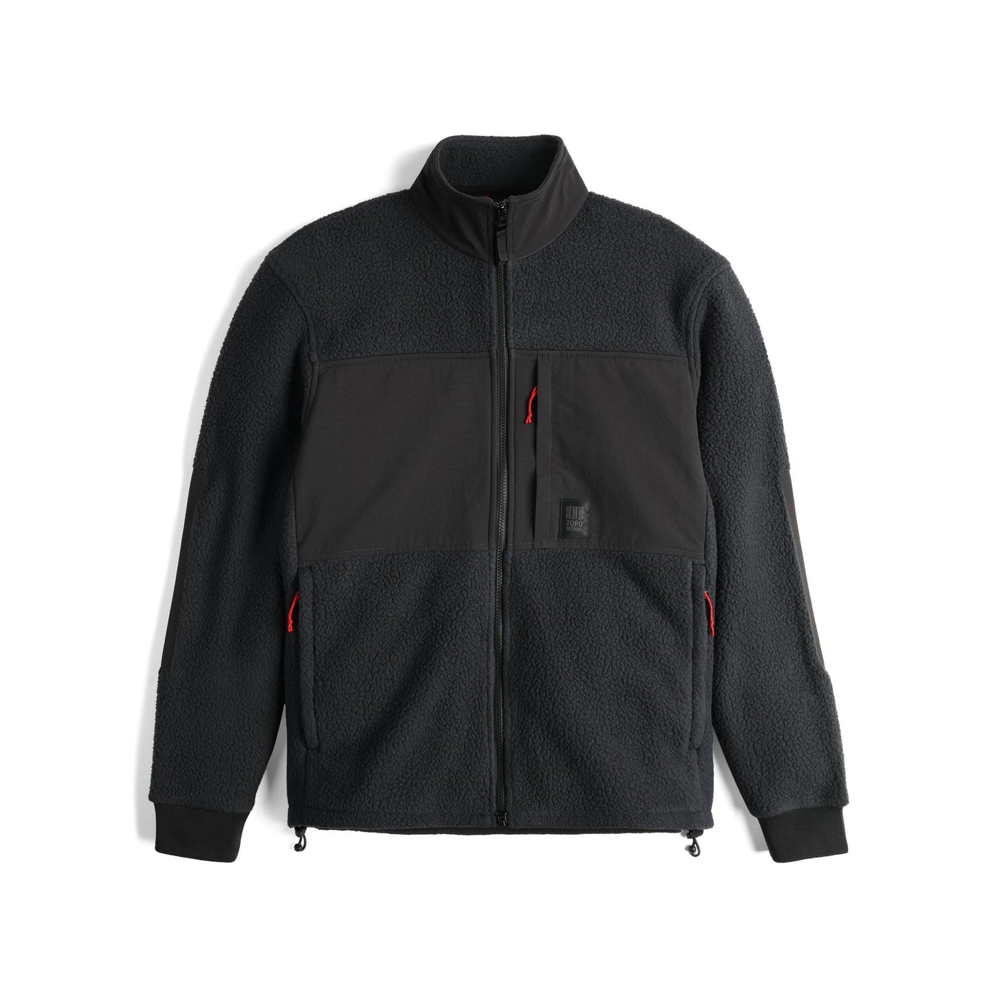 Front View of Topo Designs Summit Rise Full Zip Jacket - Men's in "Black / Black"