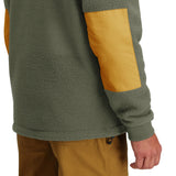 Detail shot of Topo Designs Summit Rise Full Zip Jacket - Men's in "Beetle / Dark Khaki"