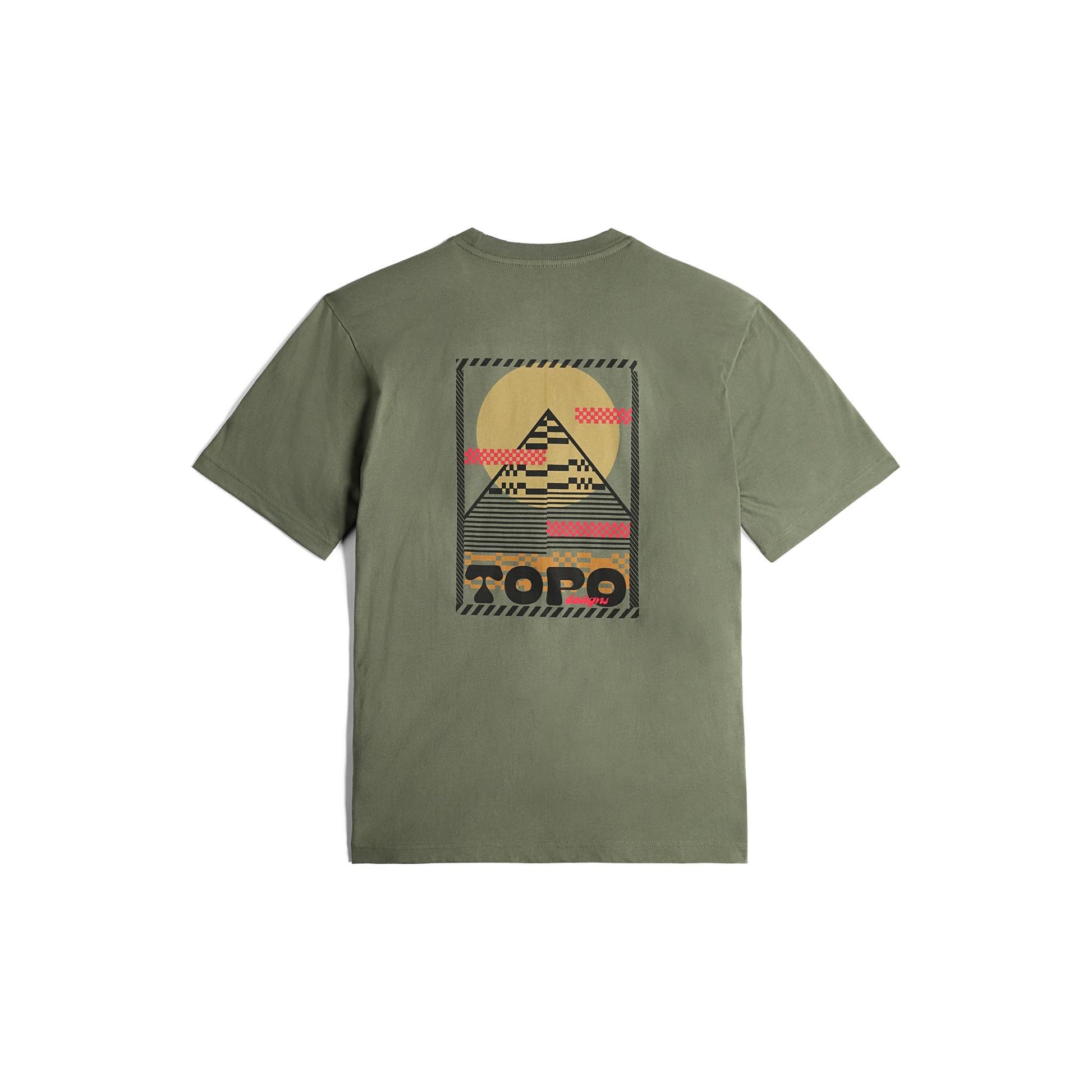 Back View of Topo Designs Virtual Peak Tee - Men's in "Beetle"