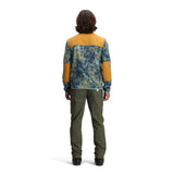  General Back model shot of Topo Designs Vista 1/4 Zip Lightweight Fleece - Men's in "Pond Blue Storm / Khaki"