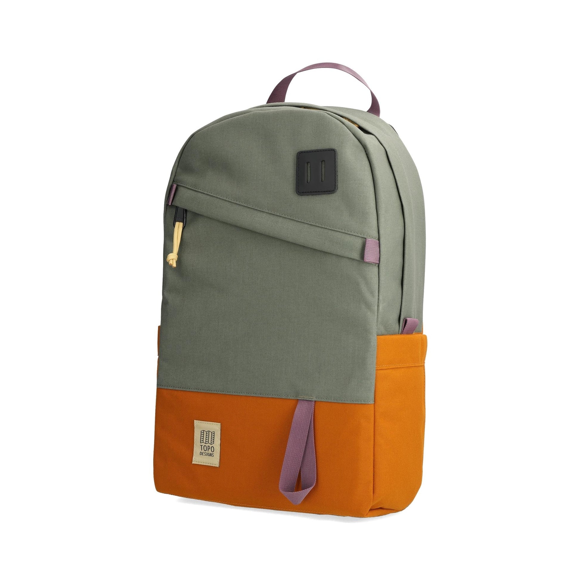 Front View of Topo Designs Daypack Classic in "Beetle / Spice"