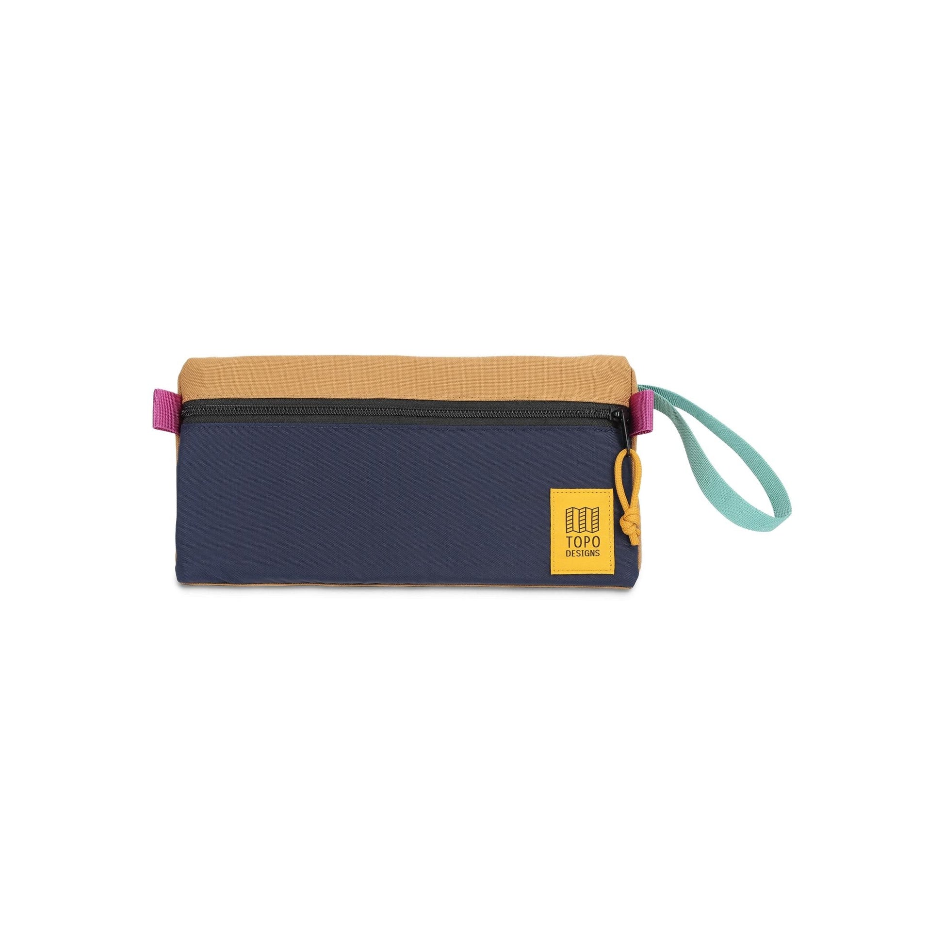 Front View of Topo Designs Dopp Kit in "Dark Khaki / Navy"