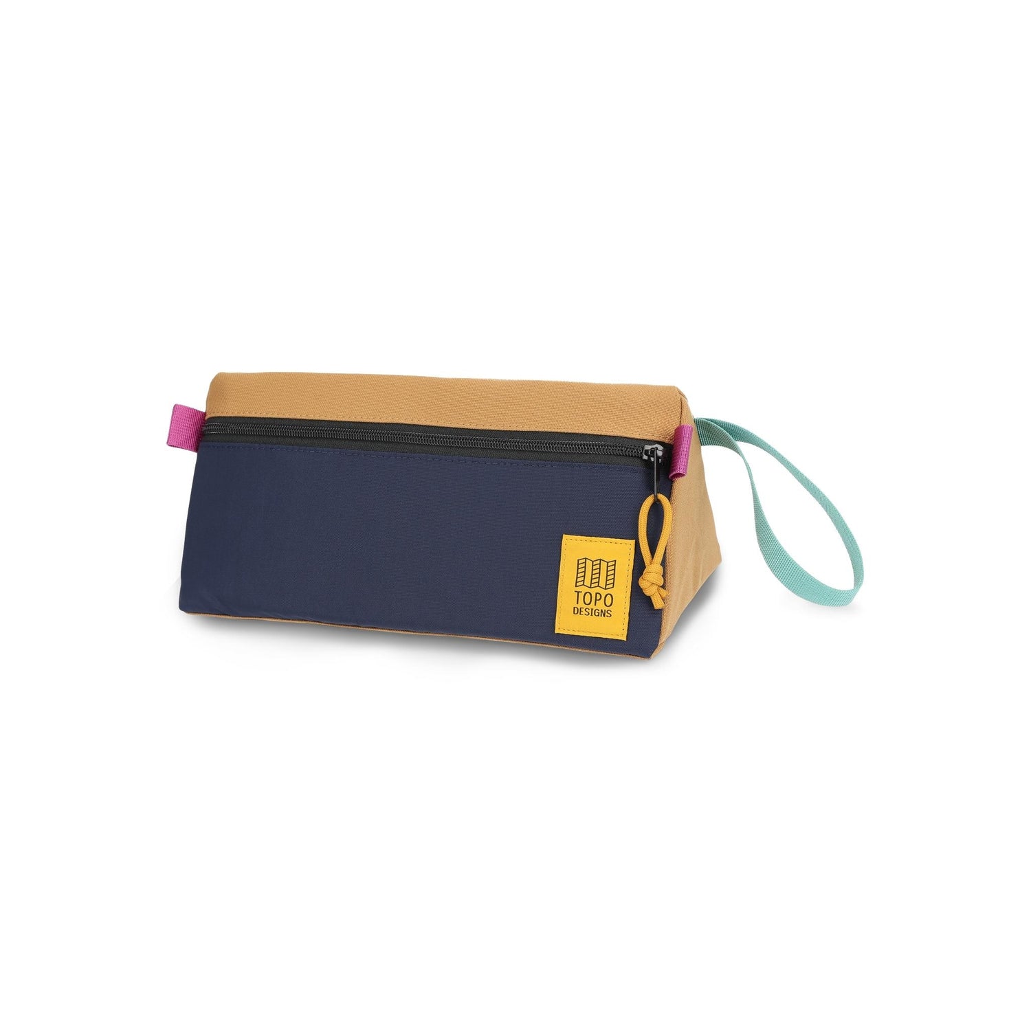 Front View of Topo Designs Dopp Kit in "Dark Khaki / Navy"