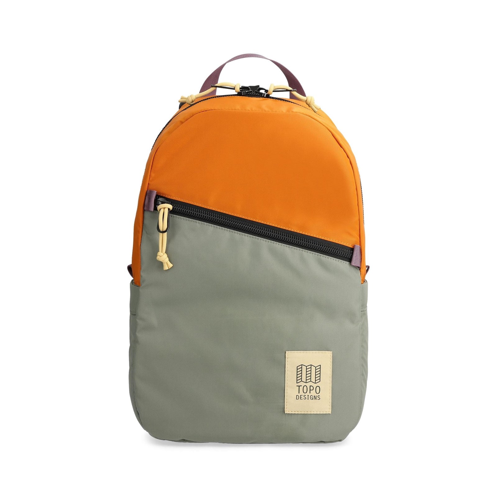Front View of Topo Designs Light Pack in "Beetle / Spice"
