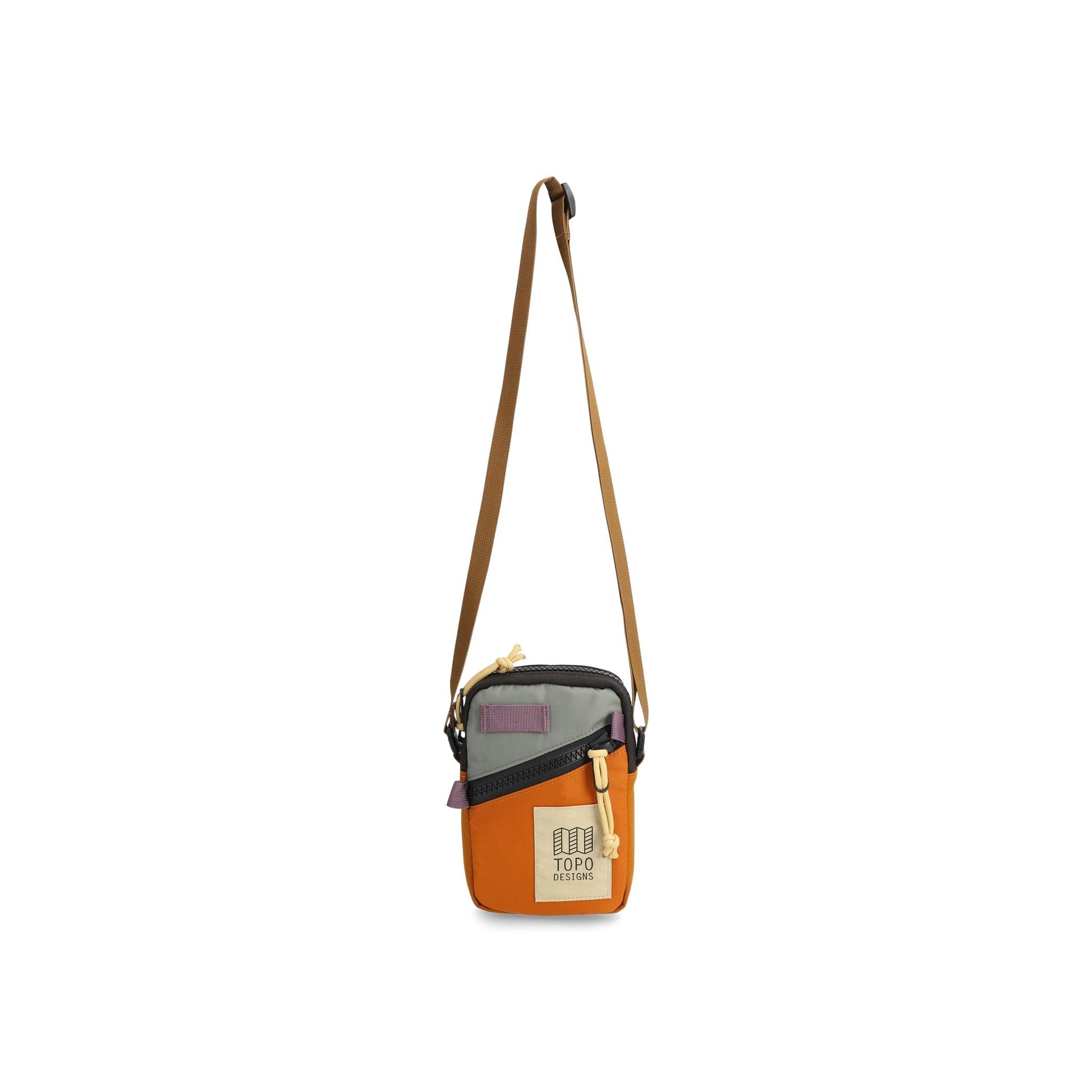 Front View of Topo Designs Mini Shoulder Bag in "Beetle / Spice"