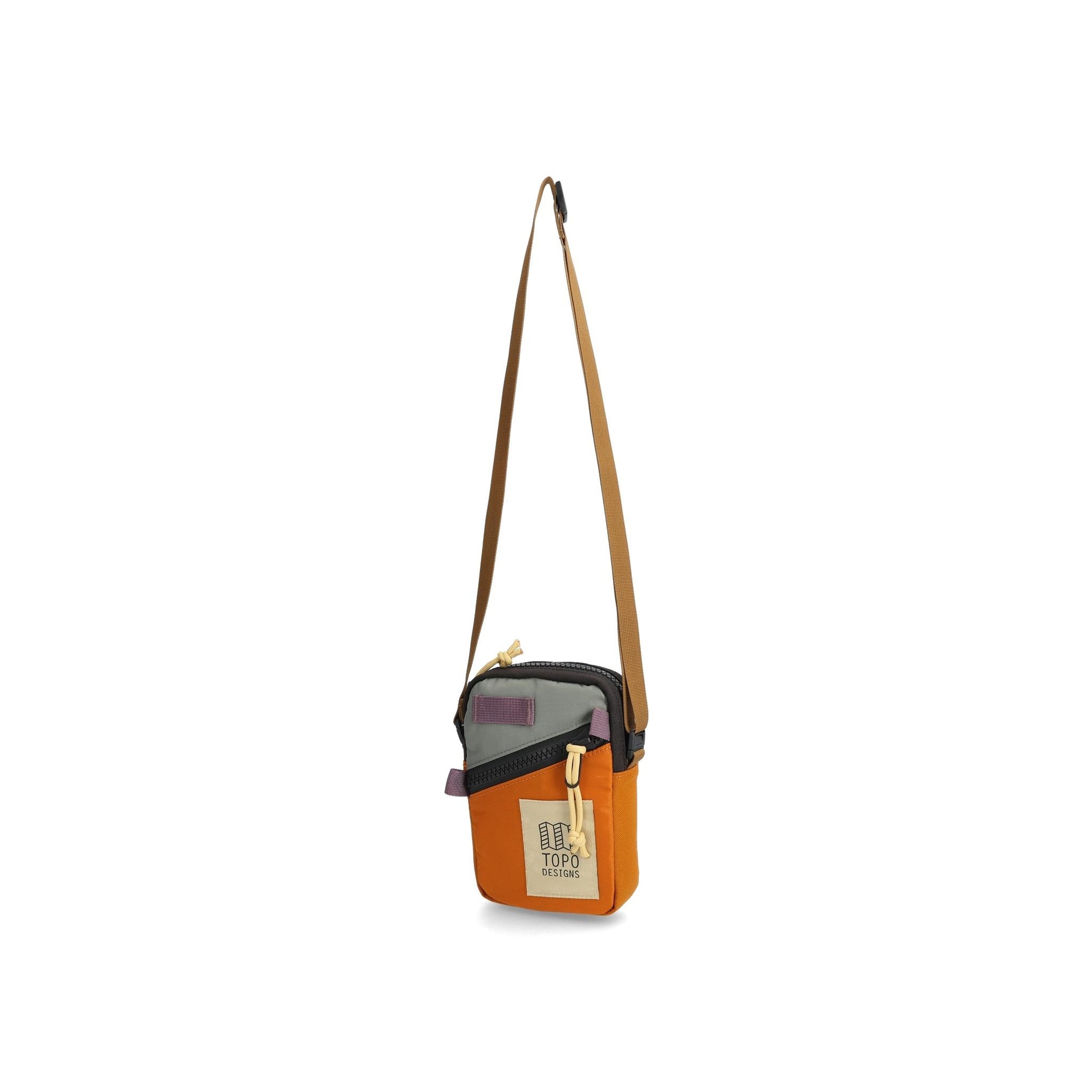 Front View of Topo Designs Mini Shoulder Bag in "Beetle / Spice"