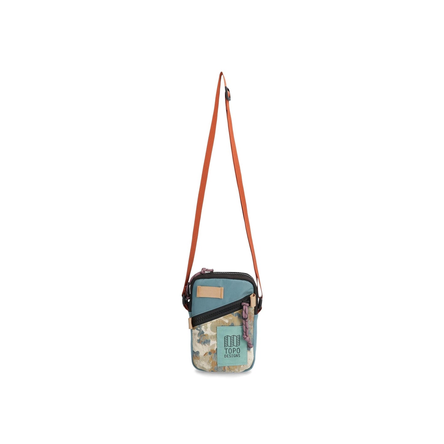 Front View of Topo Designs Mini Shoulder Bag in "Sea Pine / Blur Camo"