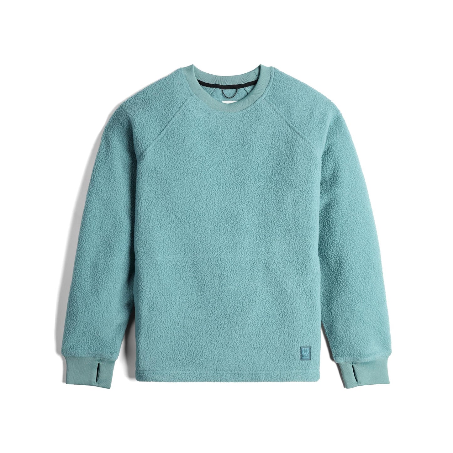 Front View of Topo Designs Mountain Fleece Crew in "Sage"