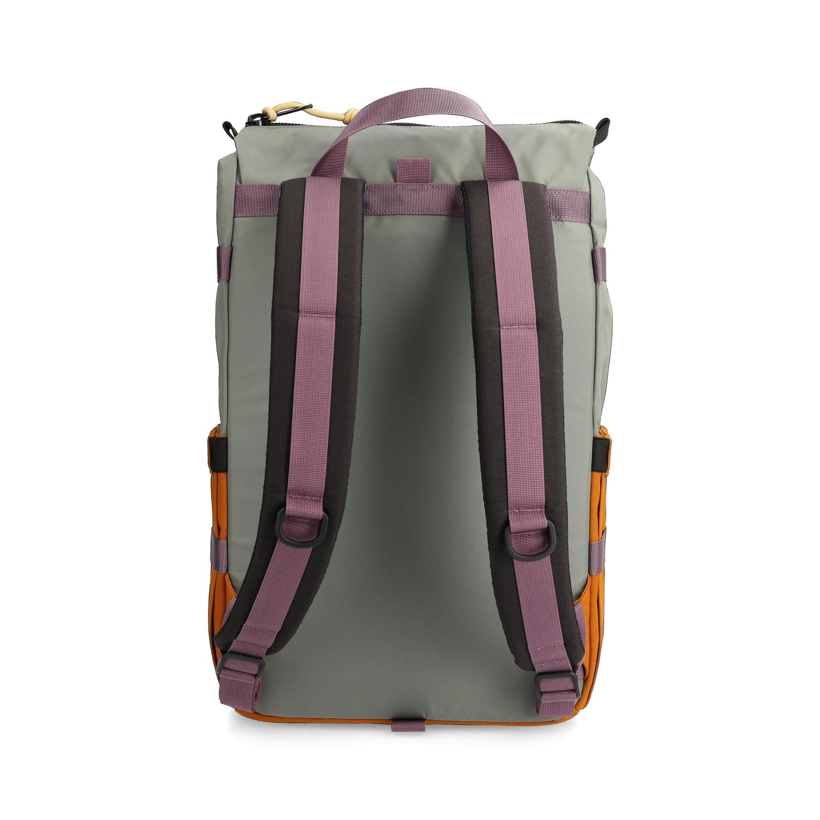 Back View of Topo Designs Rover Pack Classic in "Beetle / Spice"