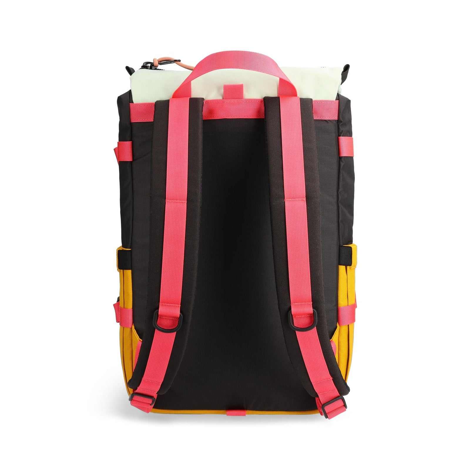 Back View of Topo Designs Rover Pack Classic in "Black / Mustard"