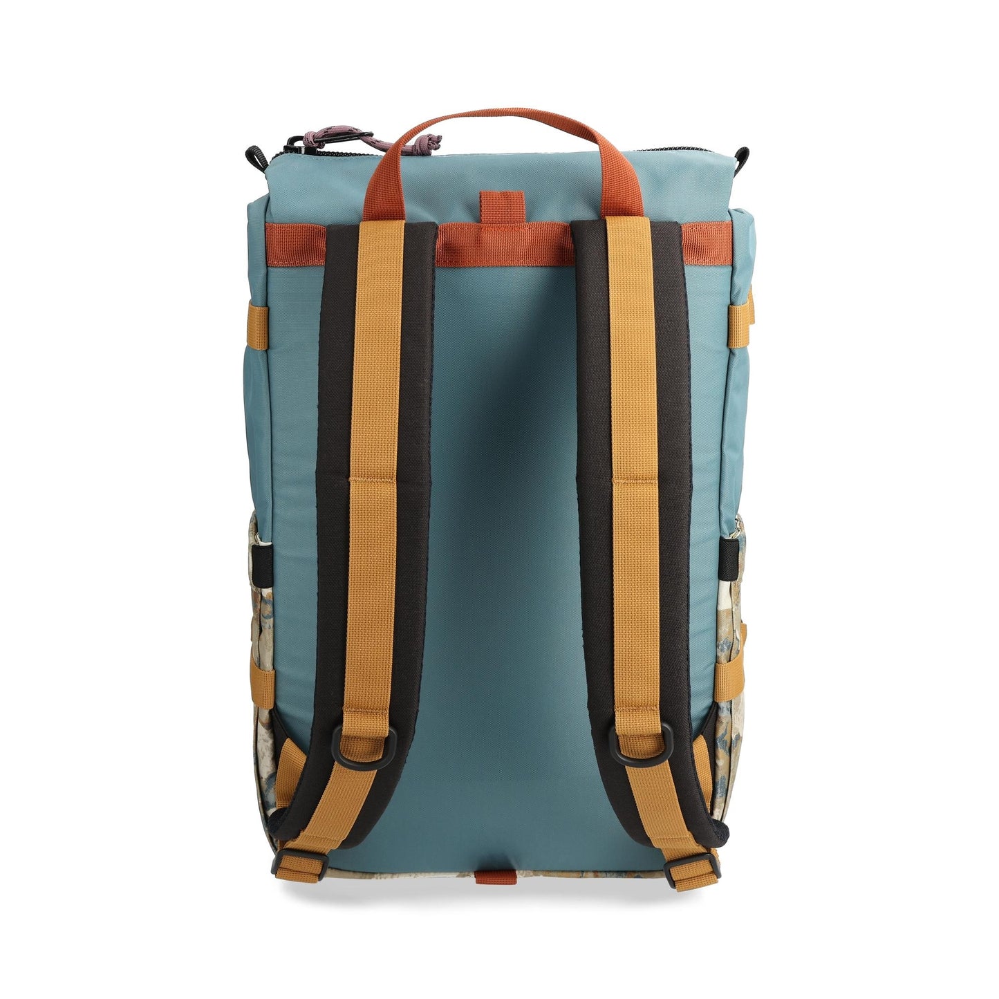 Back View of Topo Designs Rover Pack Classic in "Sea Pine / Blur Camo"