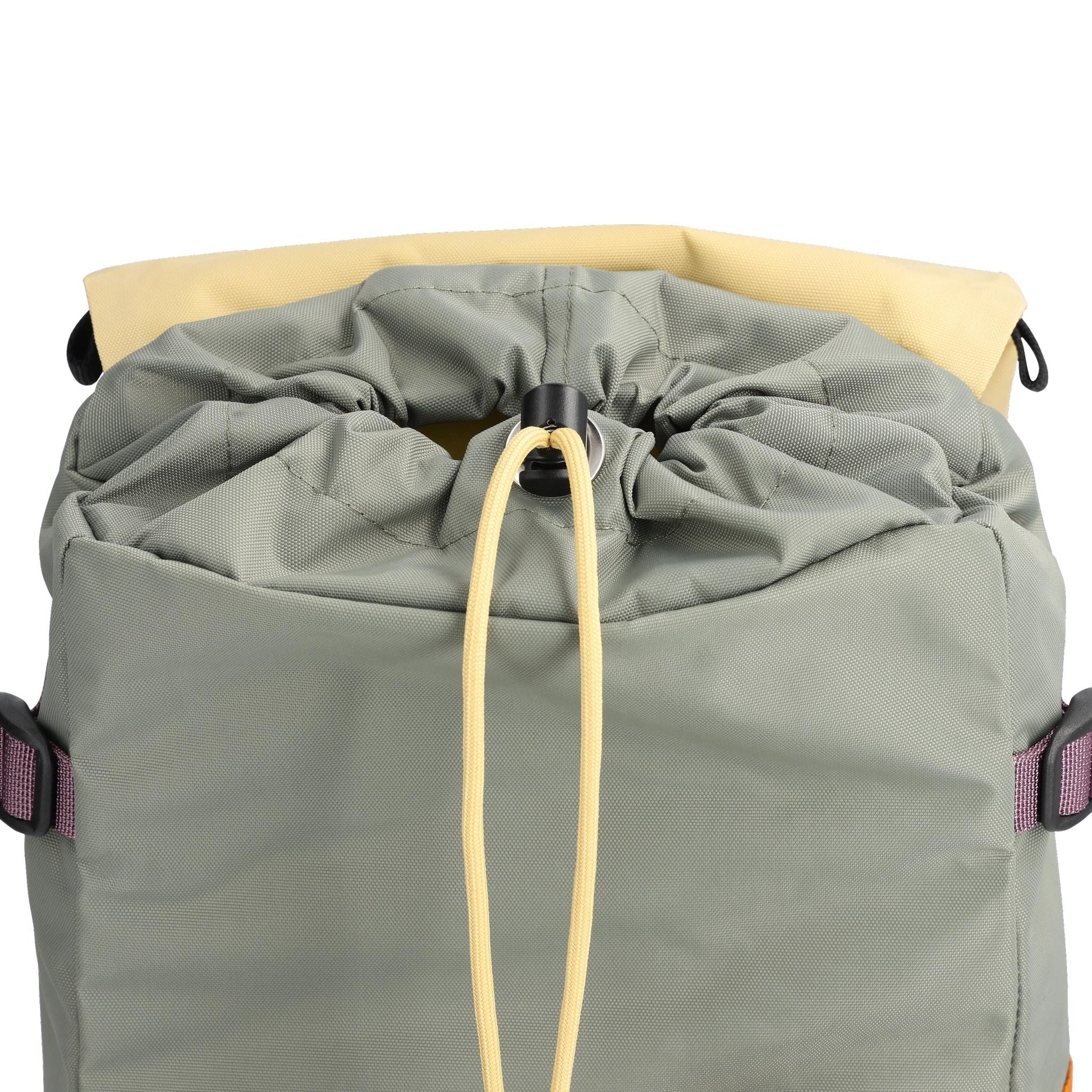 Detail shot of Topo Designs Rover Pack Mini in "Beetle / Spice"