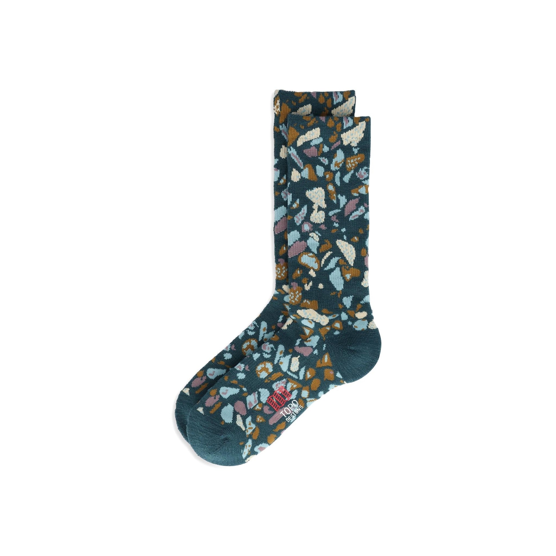 Front View of Topo Designs Town Sock in "Pond Blue Gravel"