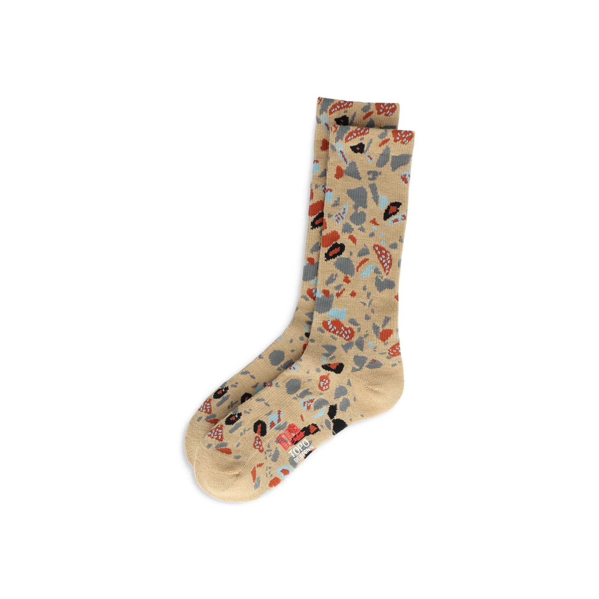 Front View of Topo Designs Town Sock in "Sahara Gravel"