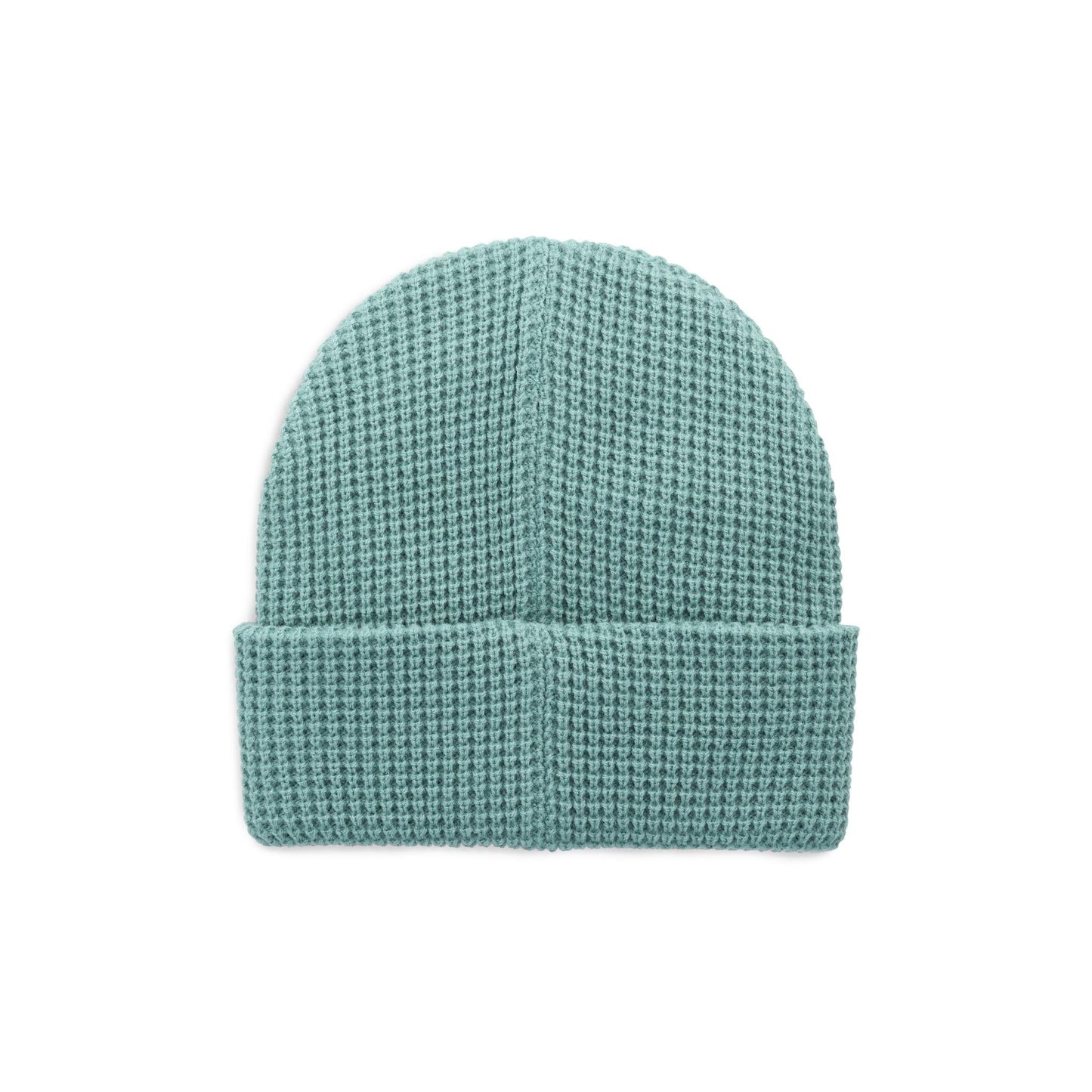 Back View of Topo Designs Waffle Knit Beanie in "Sage"