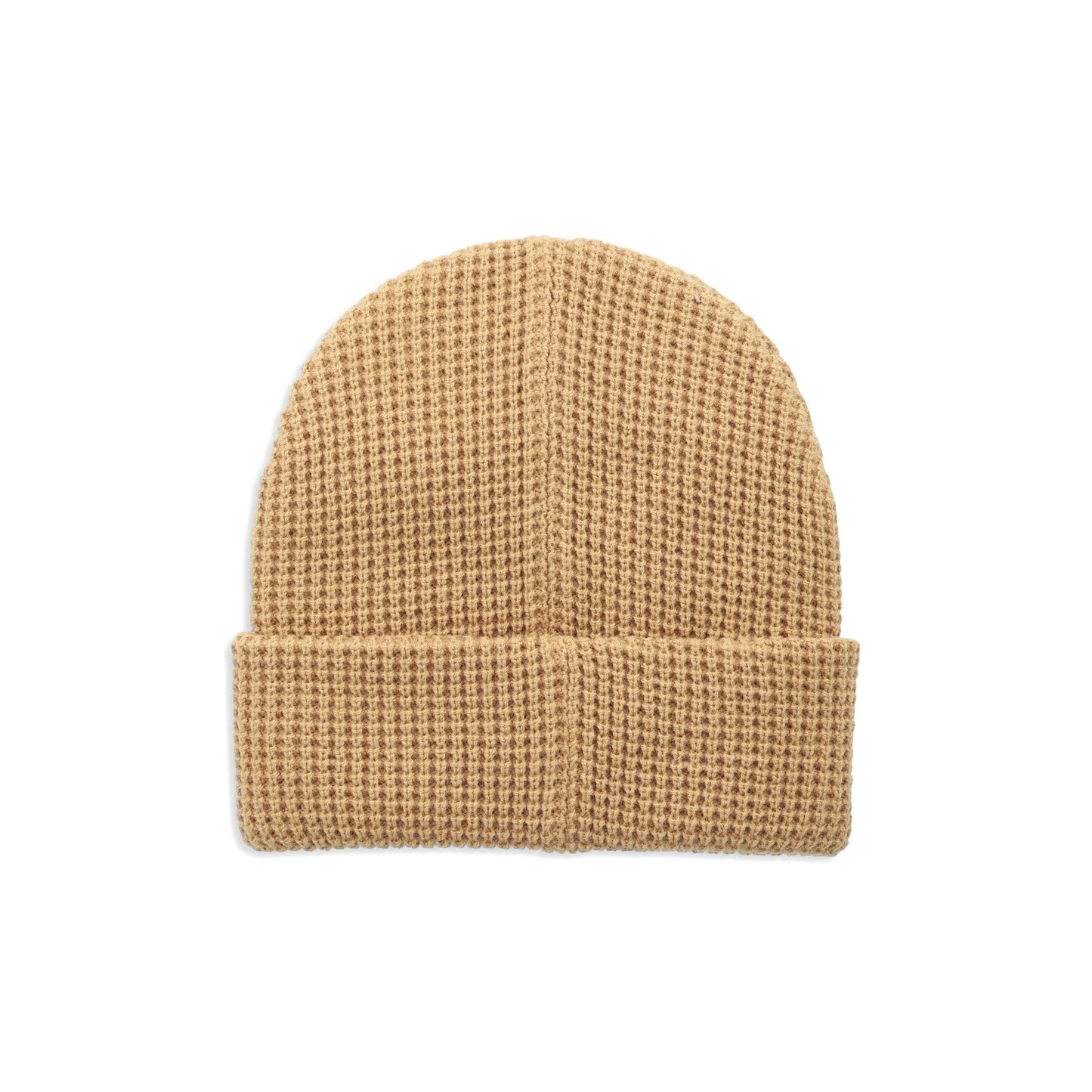 Back View of Topo Designs Waffle Knit Beanie in "Sahara"