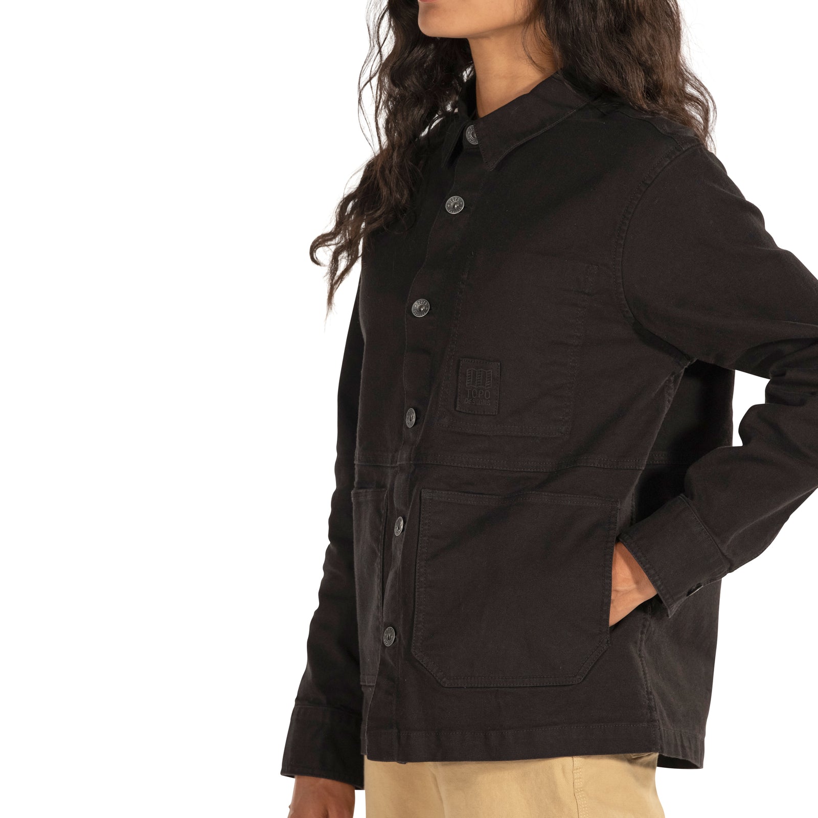 General Detail shot of Topo Designs Dirt Utility Jacket - Women's  in "Black"