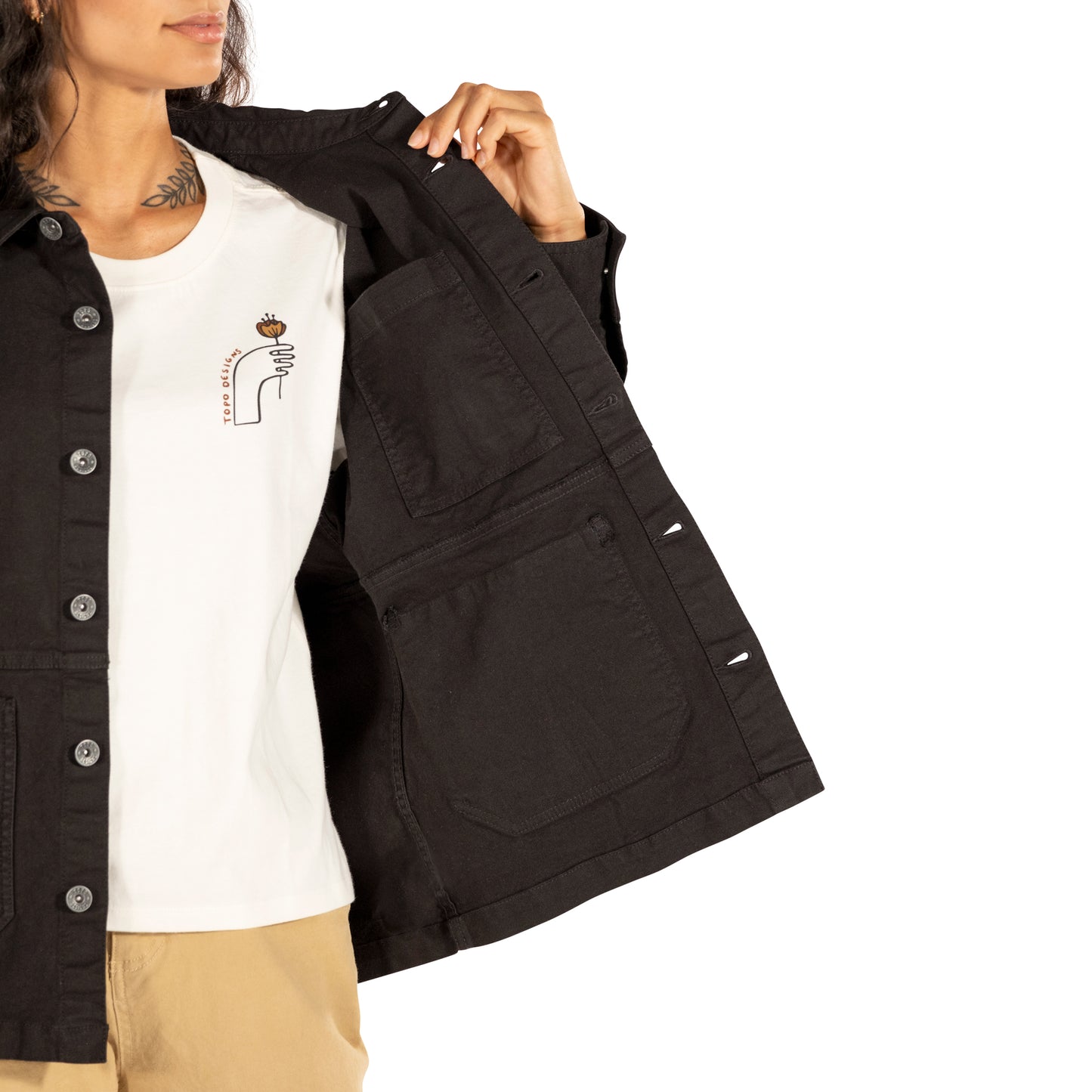 General Detail shot of Topo Designs Dirt Utility Jacket - Women's  in "Black"