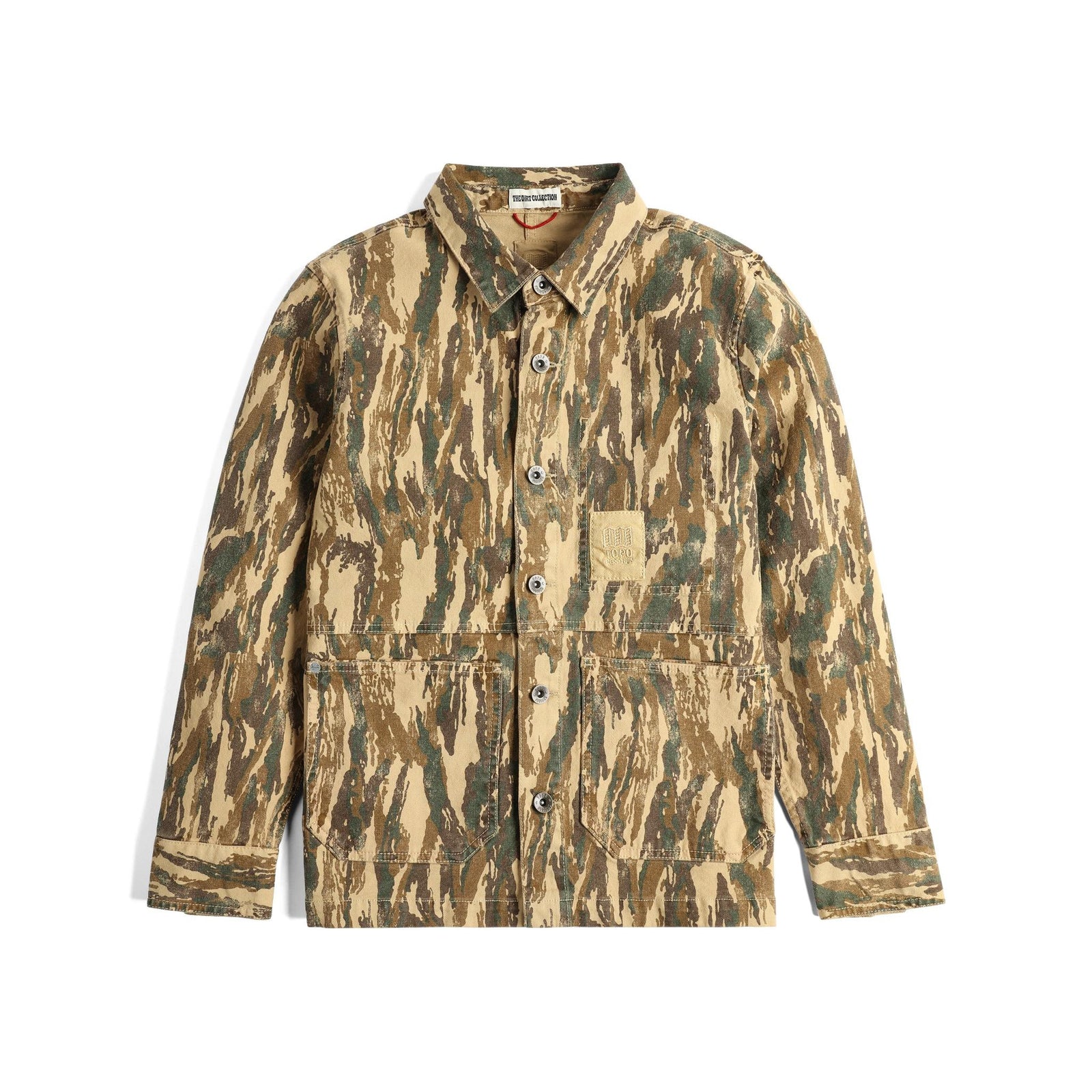 Front View of Topo Designs Dirt Utility Jacket - Women's  in "Dirt Camo Print"