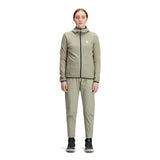 General front model shot of Topo Designs Global Midlayer Hoodie - Women's in "Dried Sage"