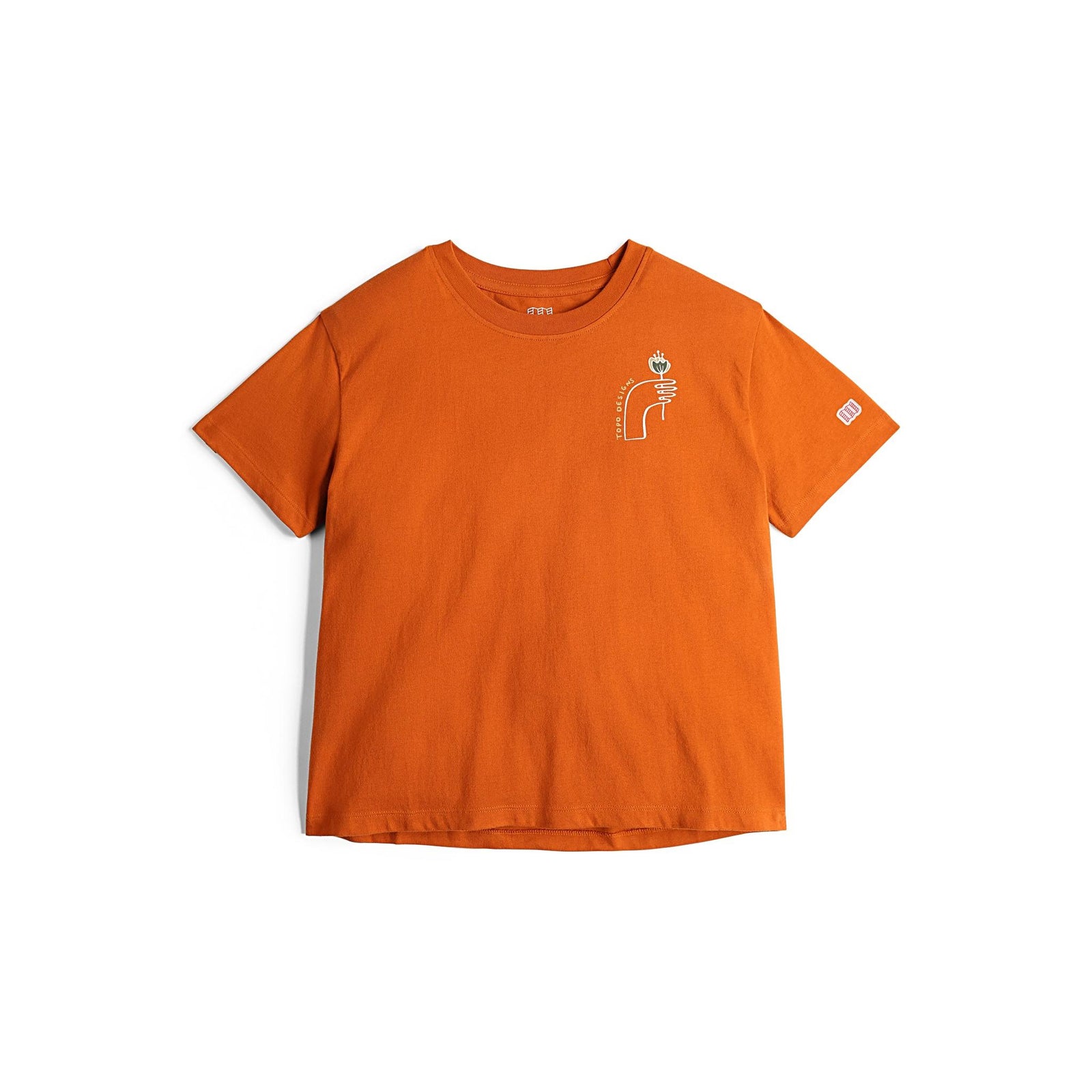 Front View of Topo Designs Meadow Tee - Women's in "Clay"