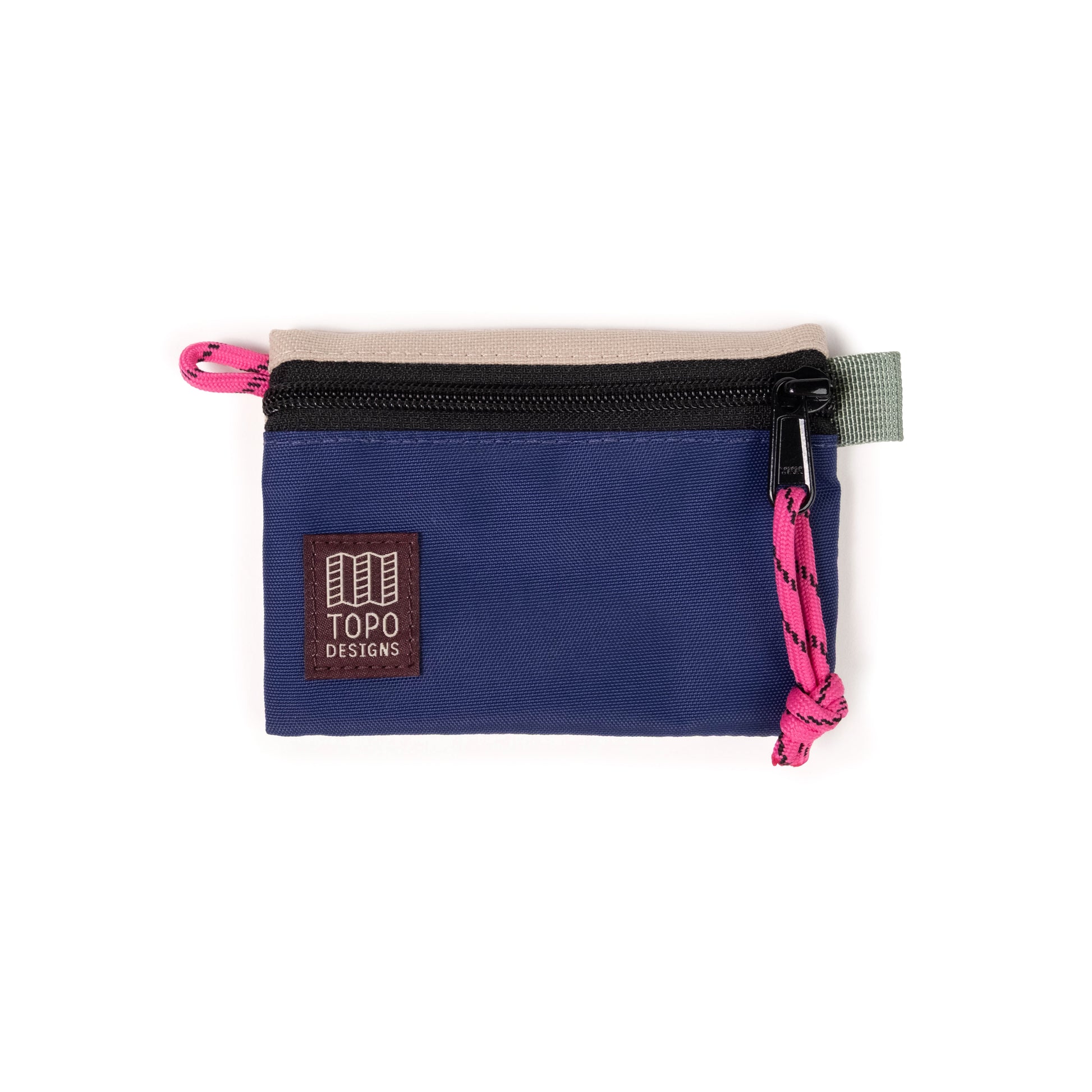 Front View of Topo Designs Accessory Bag Micro in "Cobblestone / Aura"