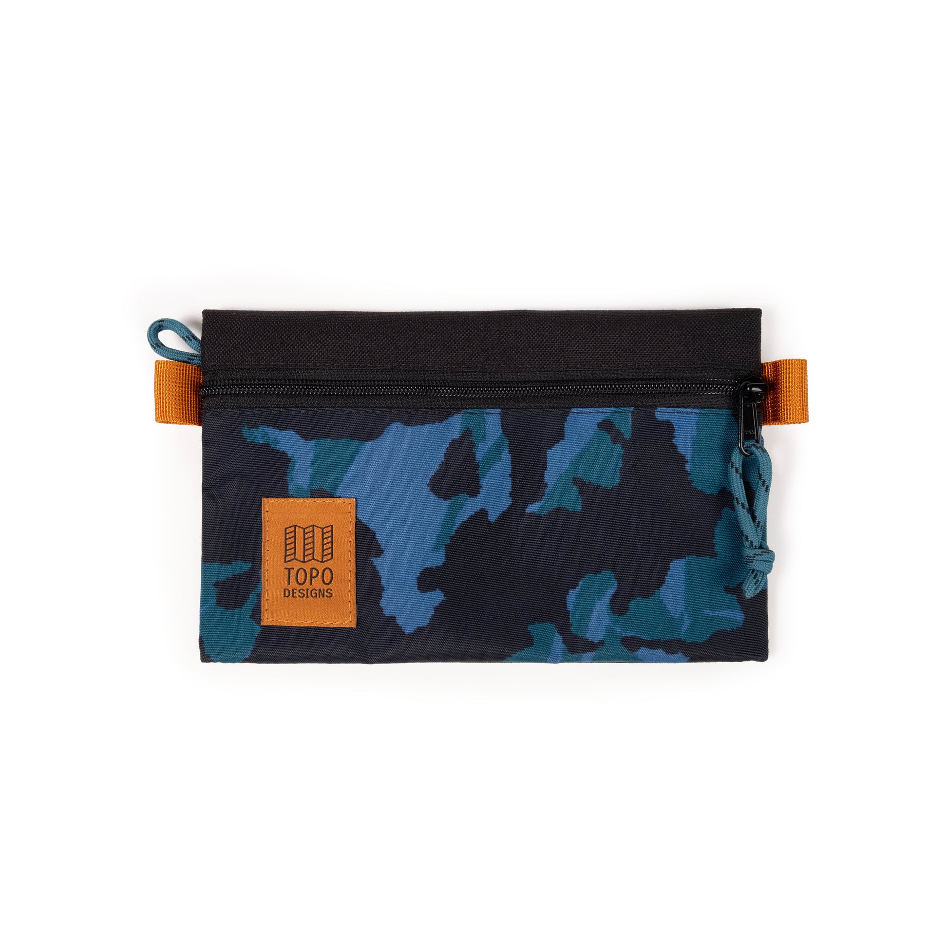 Front View of Topo Designs Accessory Bag Small in "Black / Tectonic"