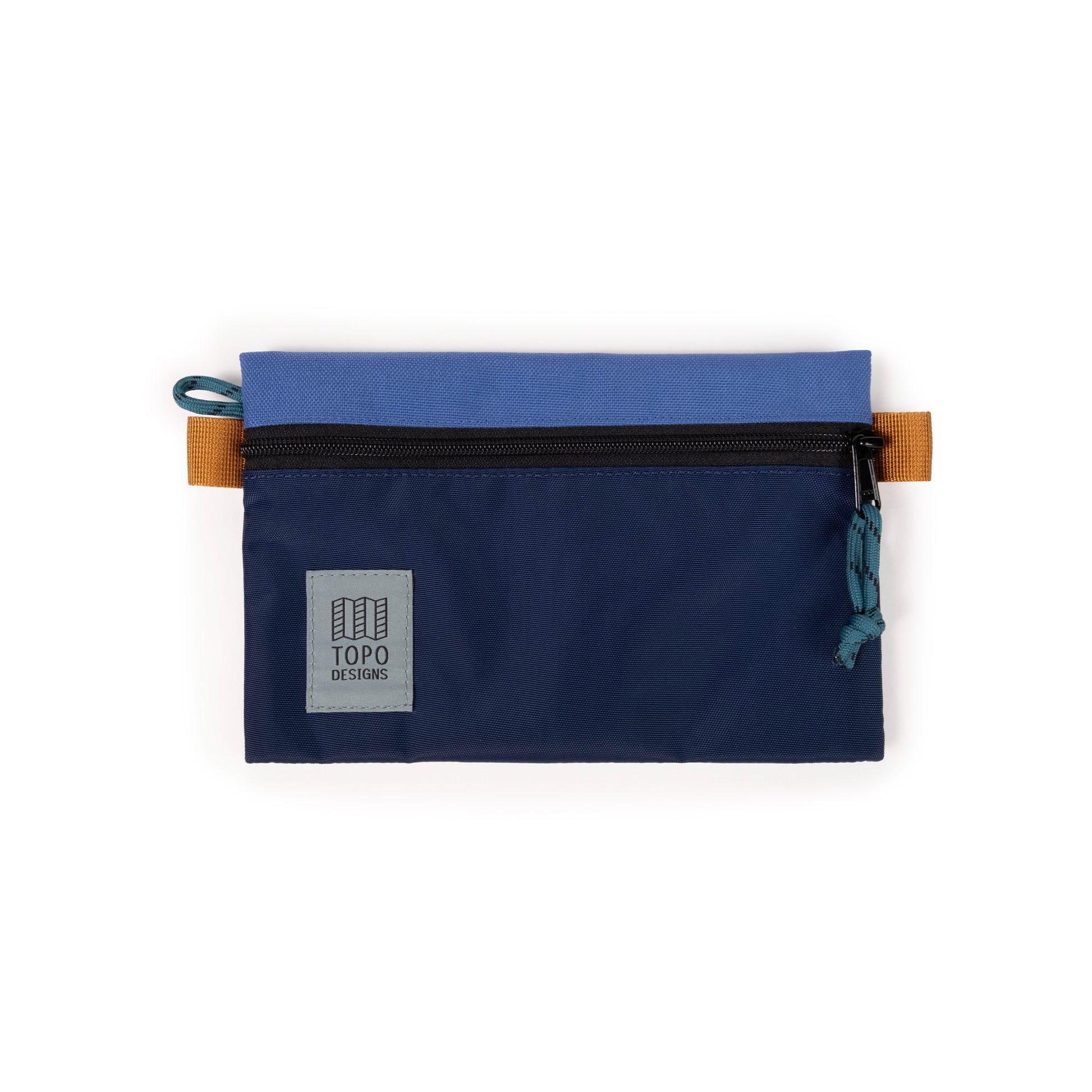Front View of Topo Designs Accessory Bag Small in "Cobalt / Midnight"