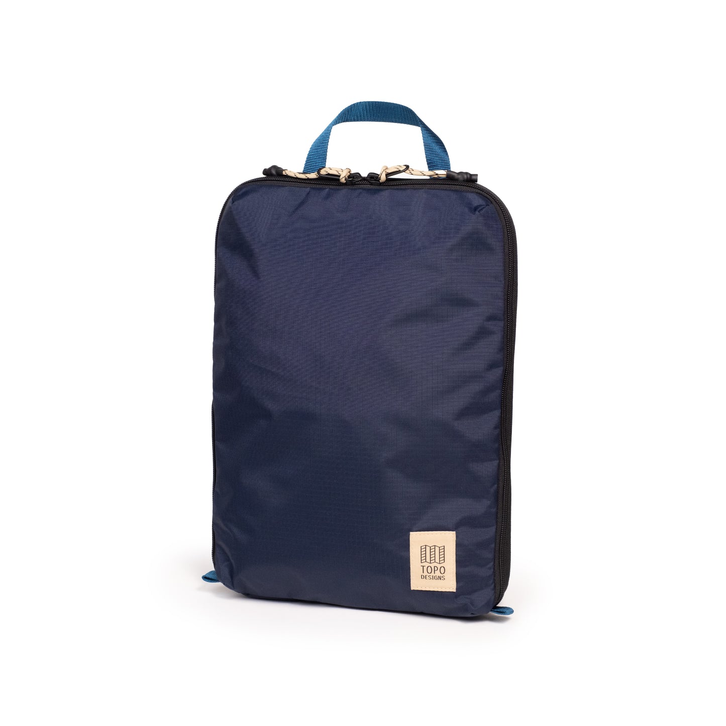 Front View of Topo Designs Global Compression Pack Bag 10L in "Navy / Sahara"