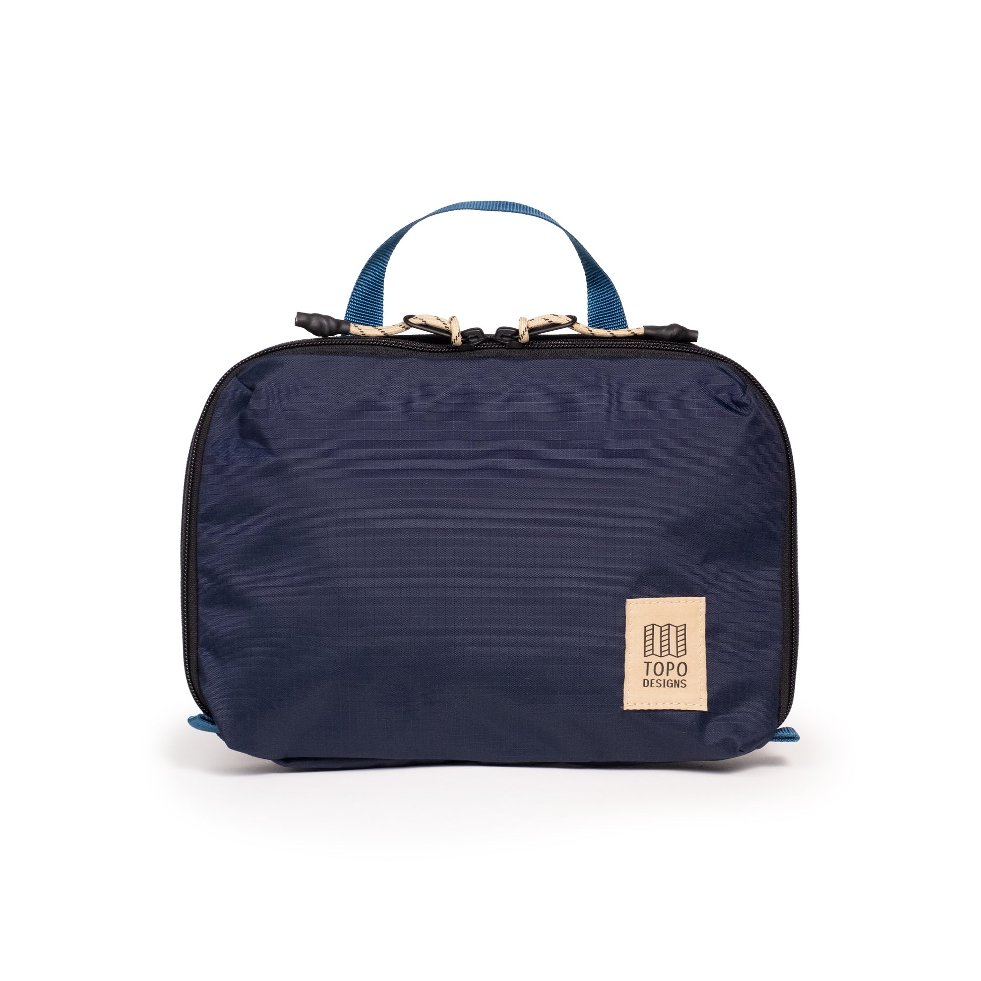Front View of Topo Designs Global Compression Pack Bag 5L in "Navy / Sahara"