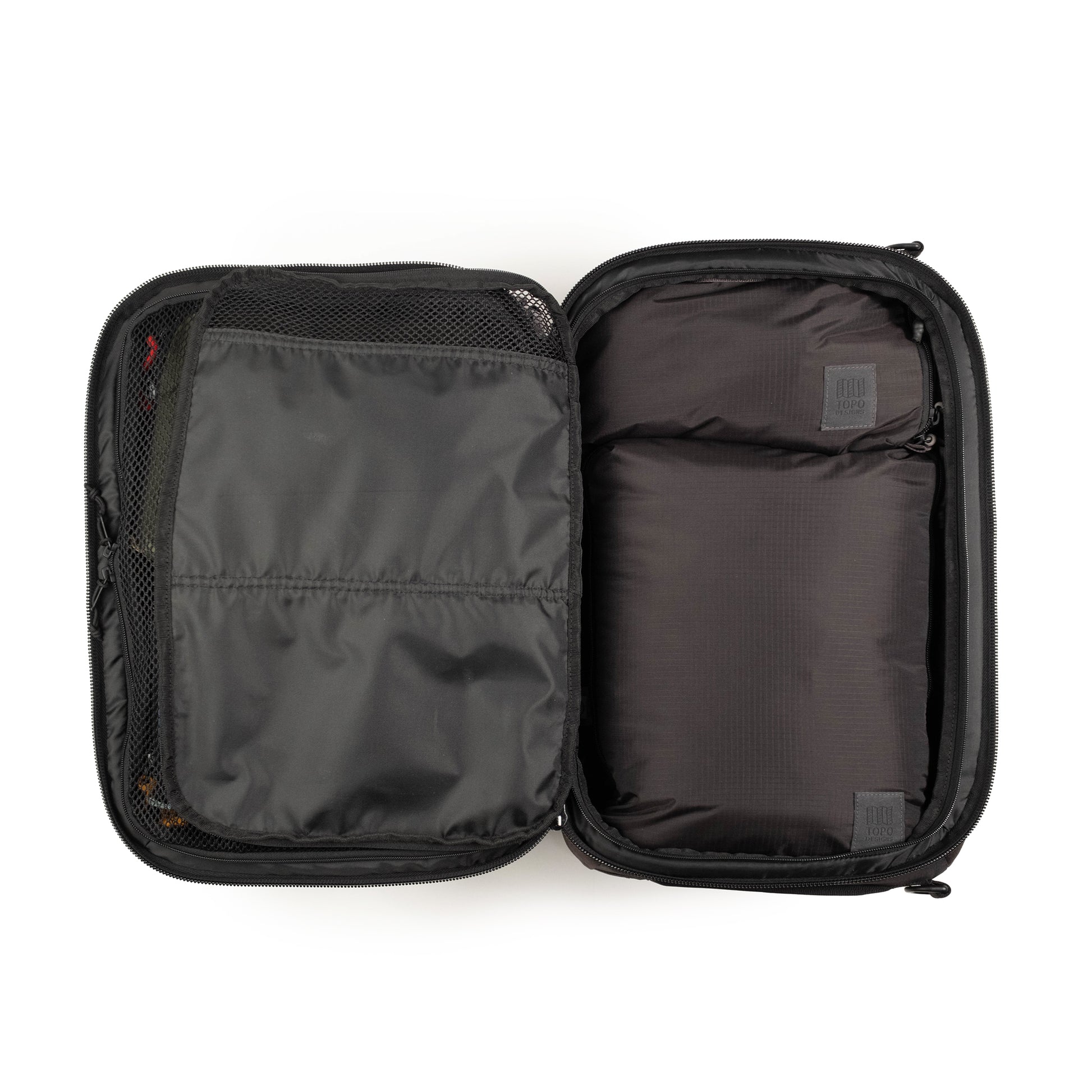 Interior view of main compartment of Global Travel Duffel in "Black".