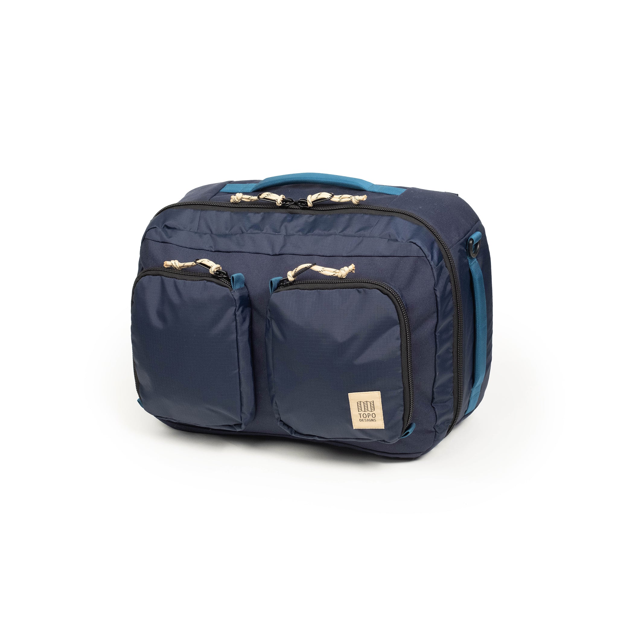 backpack and duffel for europe travel Global Travel Duffel | Blue / Brown | 3-way Carry | Lifetime Warranty