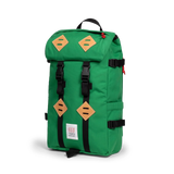 Quarter view of Topo Designs Klettersack Classic vintage-inspired rucksack backpack in "Alpine Meadow".
