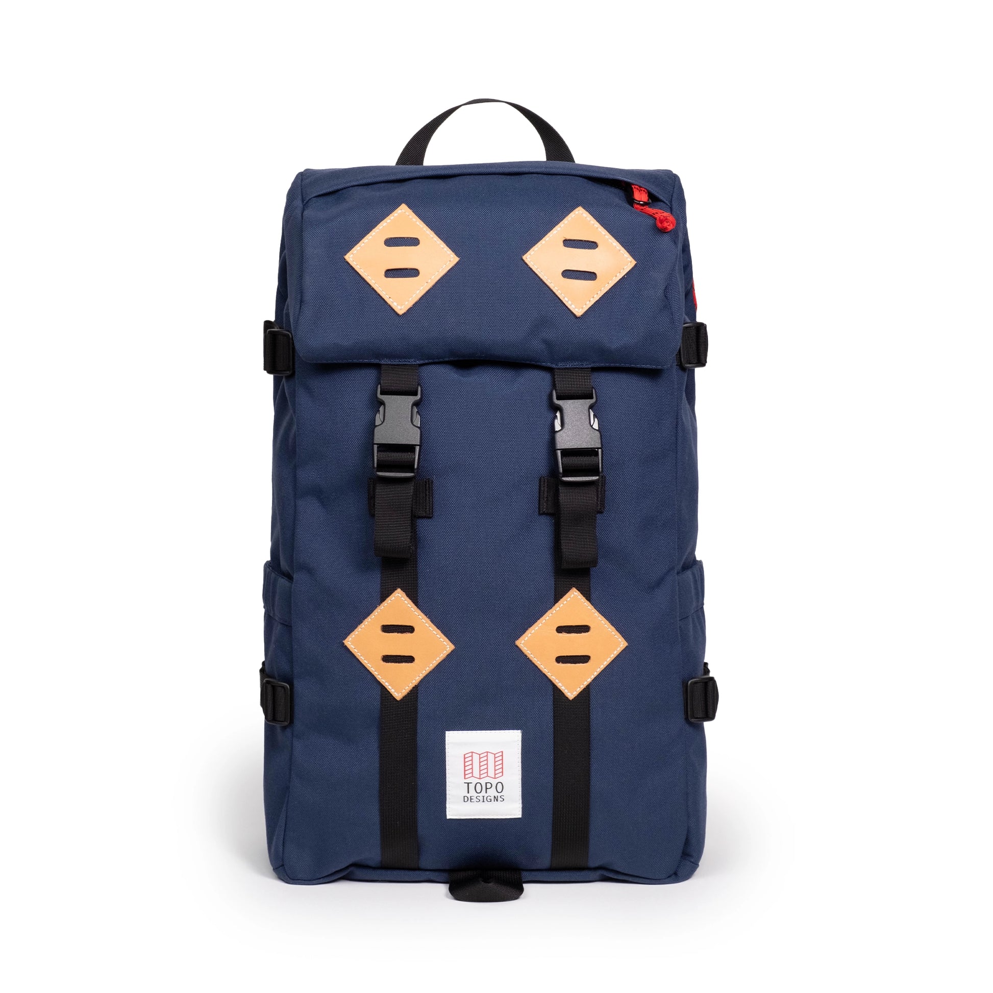 Front view of Topo Designs Klettersack Classic vintage-inspired rucksack backpack in "Midnight".