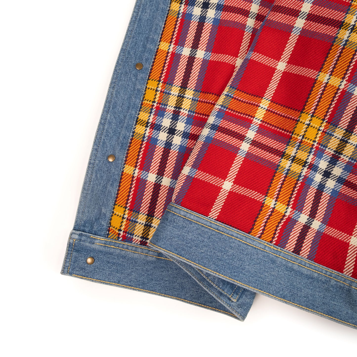 General Detail shot of Topo Designs Sightseer Jean Jacket - Men's in "Mid Denim"