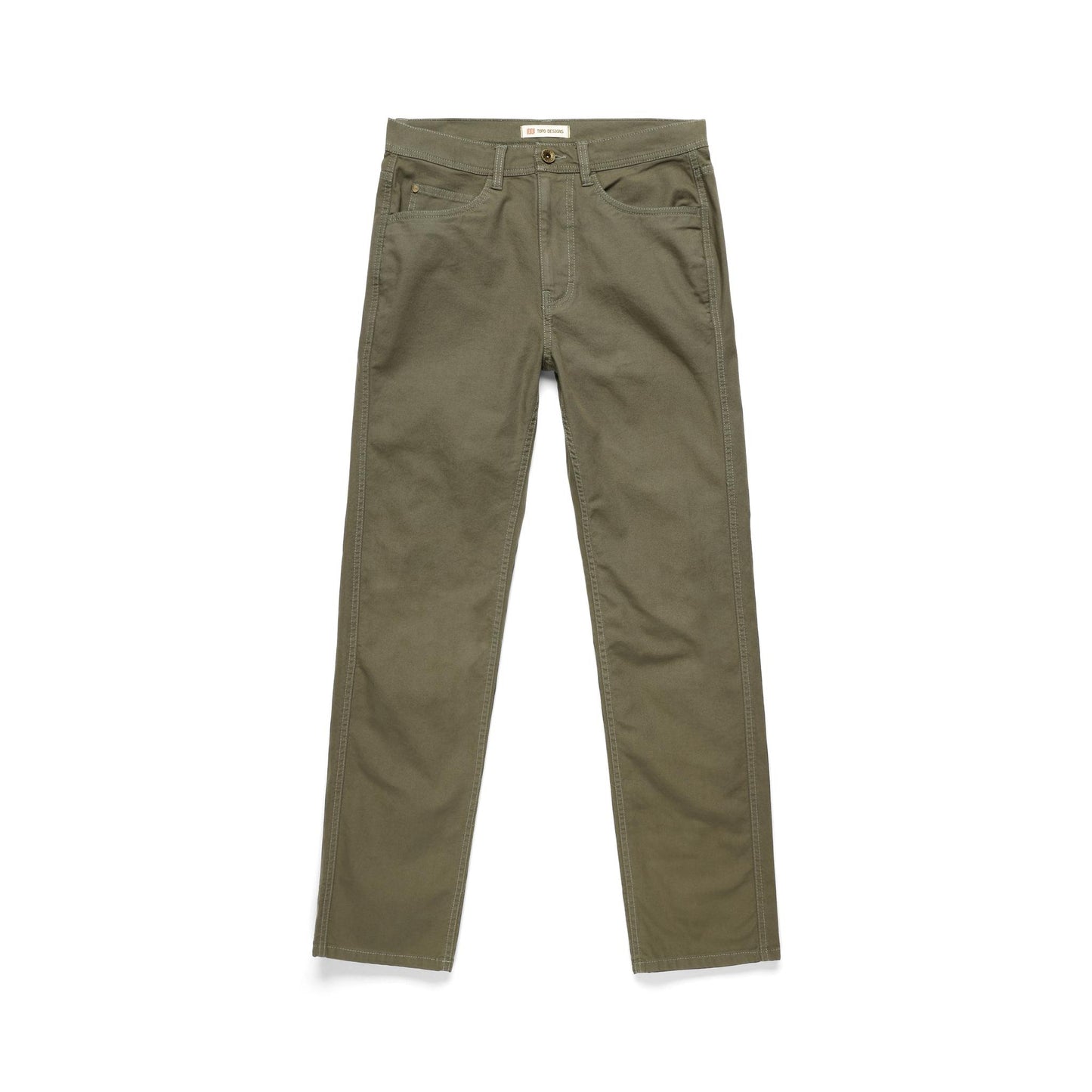 Front View of Topo Designs Dirt 5-Pocket Pants Classic - Men's in "Beetle"