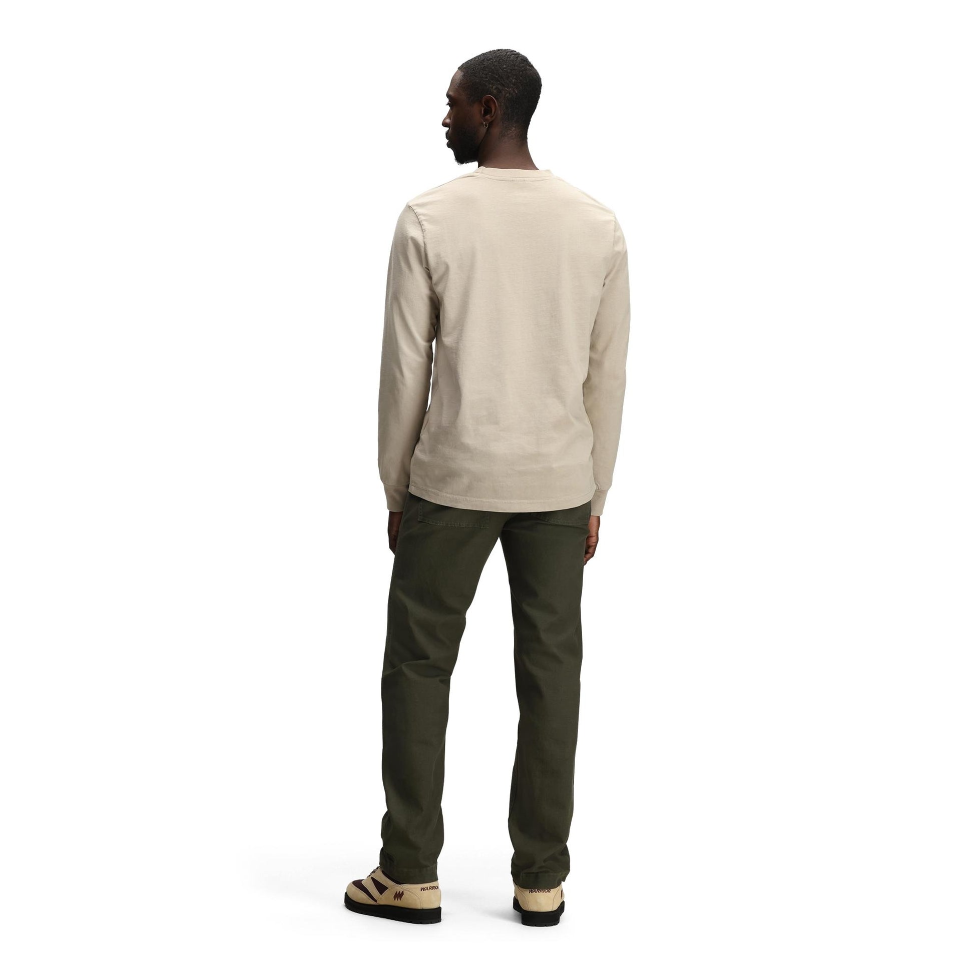 General back model shot of Topo Designs Field Pant - Men's in "Beetle"