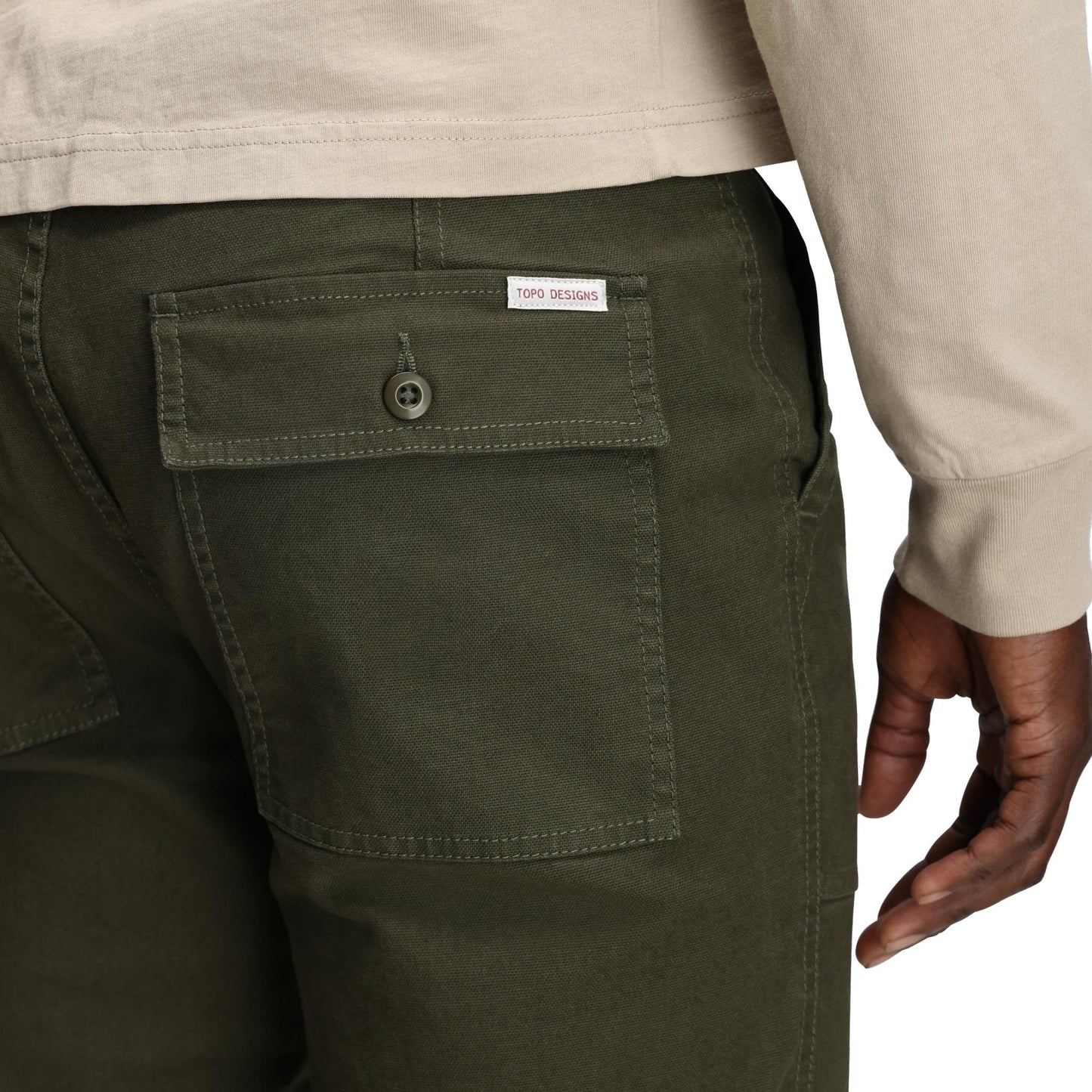 General Detail shot of Topo Designs Field Pant - Men's in "Beetle"
